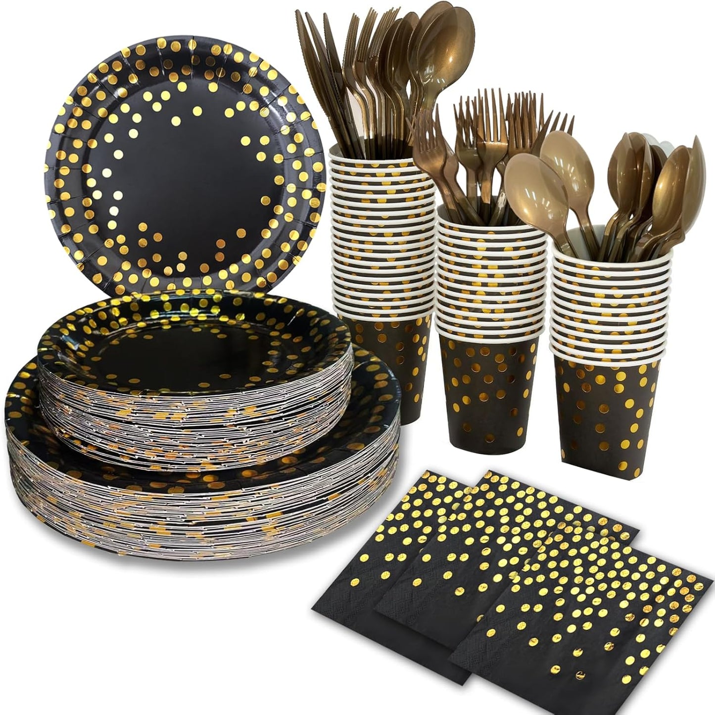 175pcs Elegant Disposable Dinnerware For 25 Guests