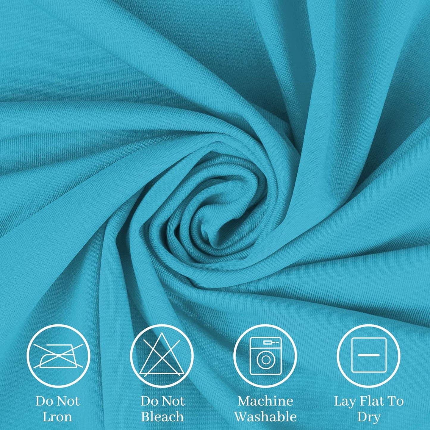 Spandex Table Cover 4 ft. Fitted Polyester Tablecloth Stretch Table Cover Table Topper Open Back - Turquoise