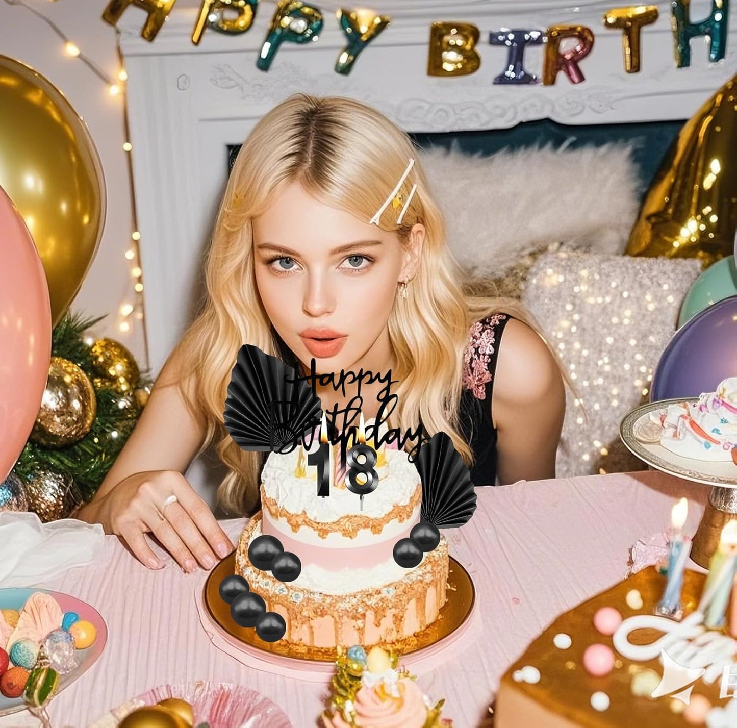 Black Birthday Candles, Tyotrbs Black Matte Candle Birthday Fancy Birthday Candles DIY Cake Decor for Men Women Wedding Anniversary