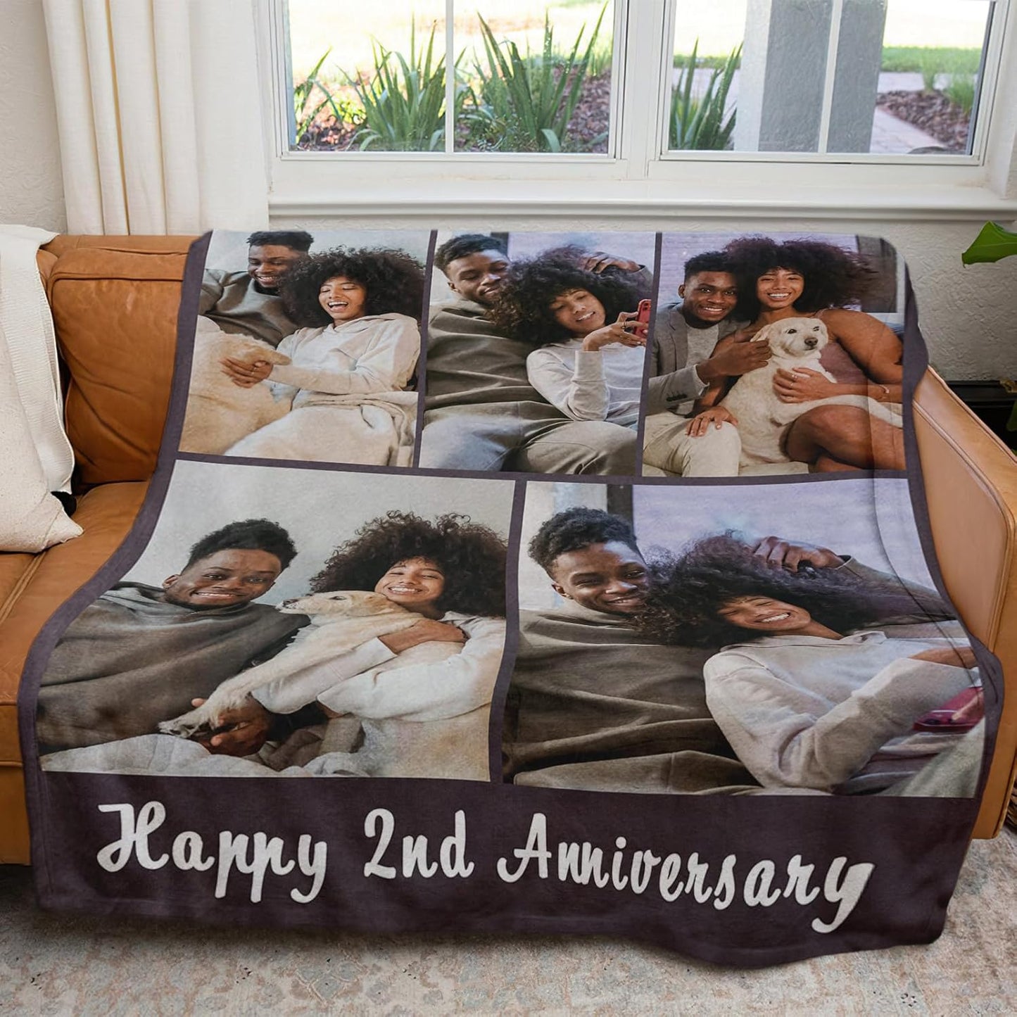MeMoShe Custom Blanket with Picture Personalized Photo Blanket Wedding Gifts for Couples Husband Wife Customized Blanket I Love You for Girlfriend Boyfriend-5 Photos