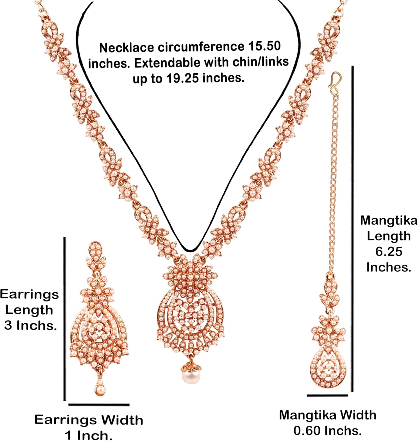 Touchstone Indian jewelry sets for women maang tikka wedding guest gold necklace bollywood jewellery set pageant elegant prom bride accessories western crystal chunky rhinestone necklaces