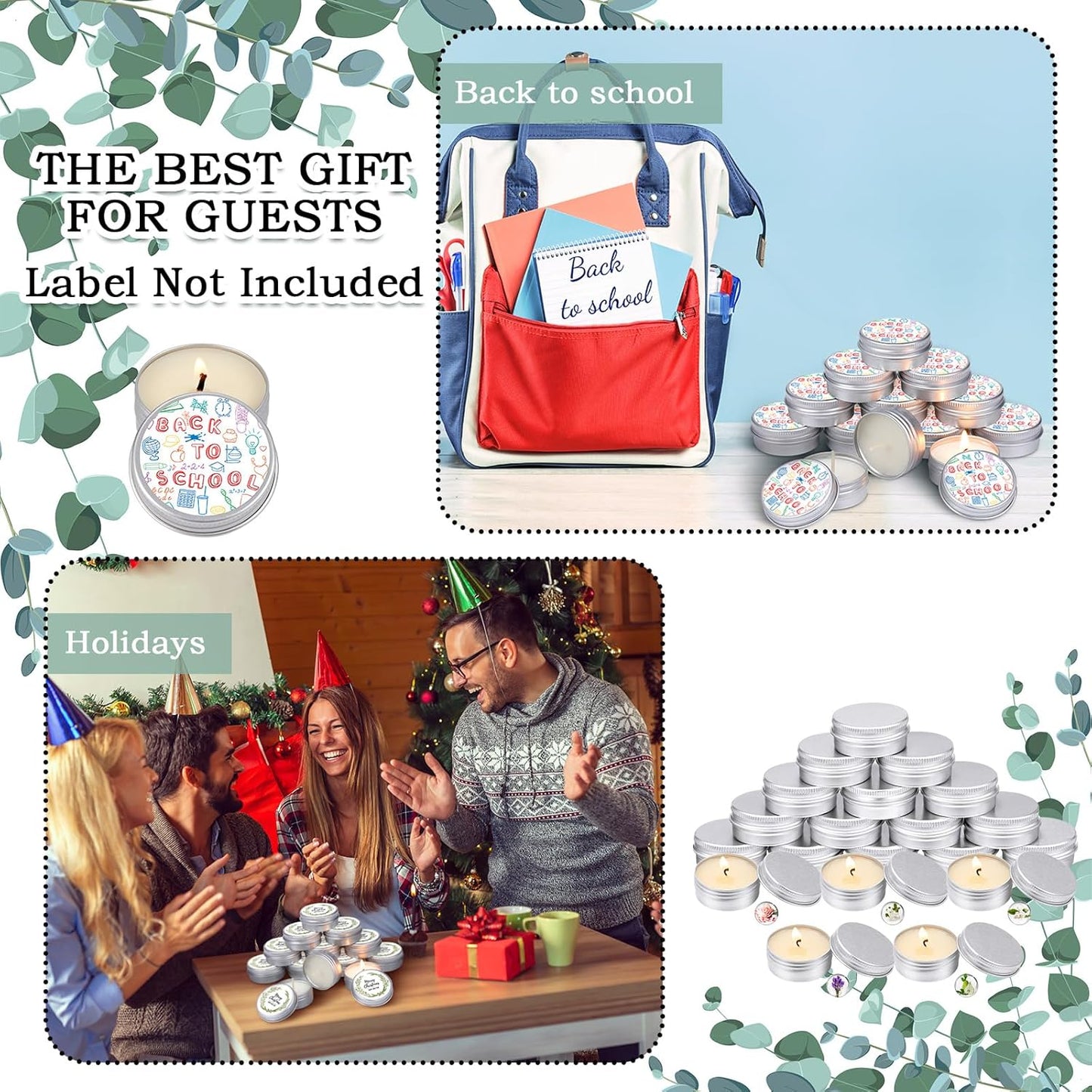 MTLEE 50 Pcs Wedding Scented Candles Gift Travel Tin Candle Aromatherapy Candle for Christmas Winter Baby Shower Favors Wedding Gifts