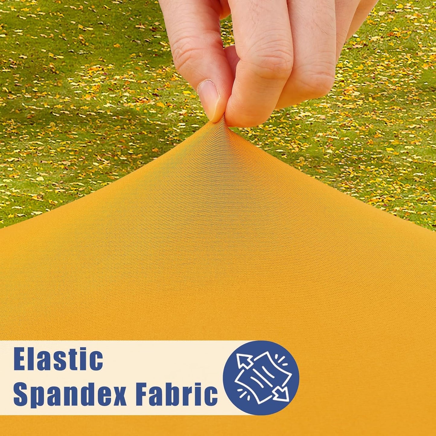 Spandex 4 Foot Rectangle Table Cloth 2 Pack, Elastic Fitted Tablecloths for Picnic, Stretch Washable Patio Table Cover for Outdoor, Camping, Banquet and Parties (Mustard Yellow, 30"x48")