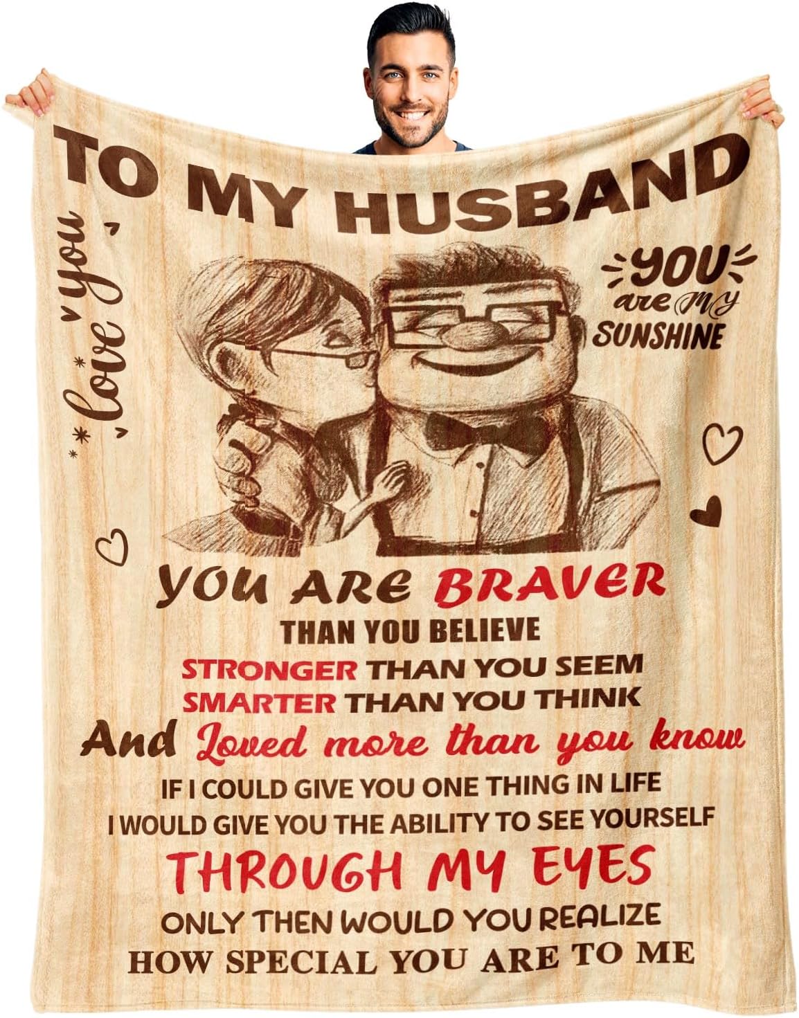 Gifts for Husband Christmas - Husband Birthday Gift from Wife - Anniversary Wedding Gifts for Men Him Husbands - Romantic I Love You & Valentines Day Gifts for Him - To My Husbands Blanket 50"x60"