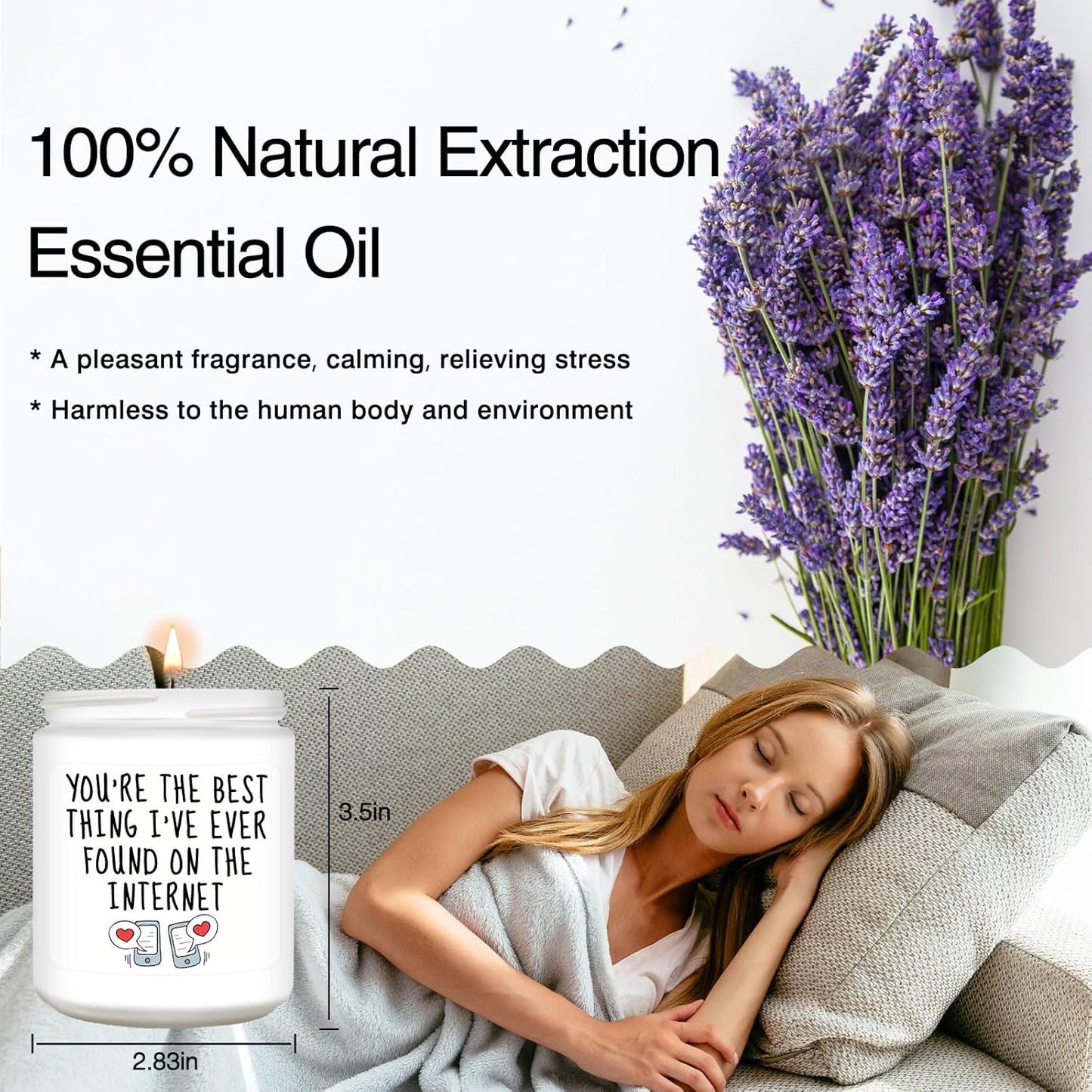 Homsolver Anniversary Birthday Wedding Gifts for Him Her, Funny Romantic Birthday Gifts for Women, Men, Boyfriend, Girlfriend, Wife, Best Friends, Funny Lavender Candle