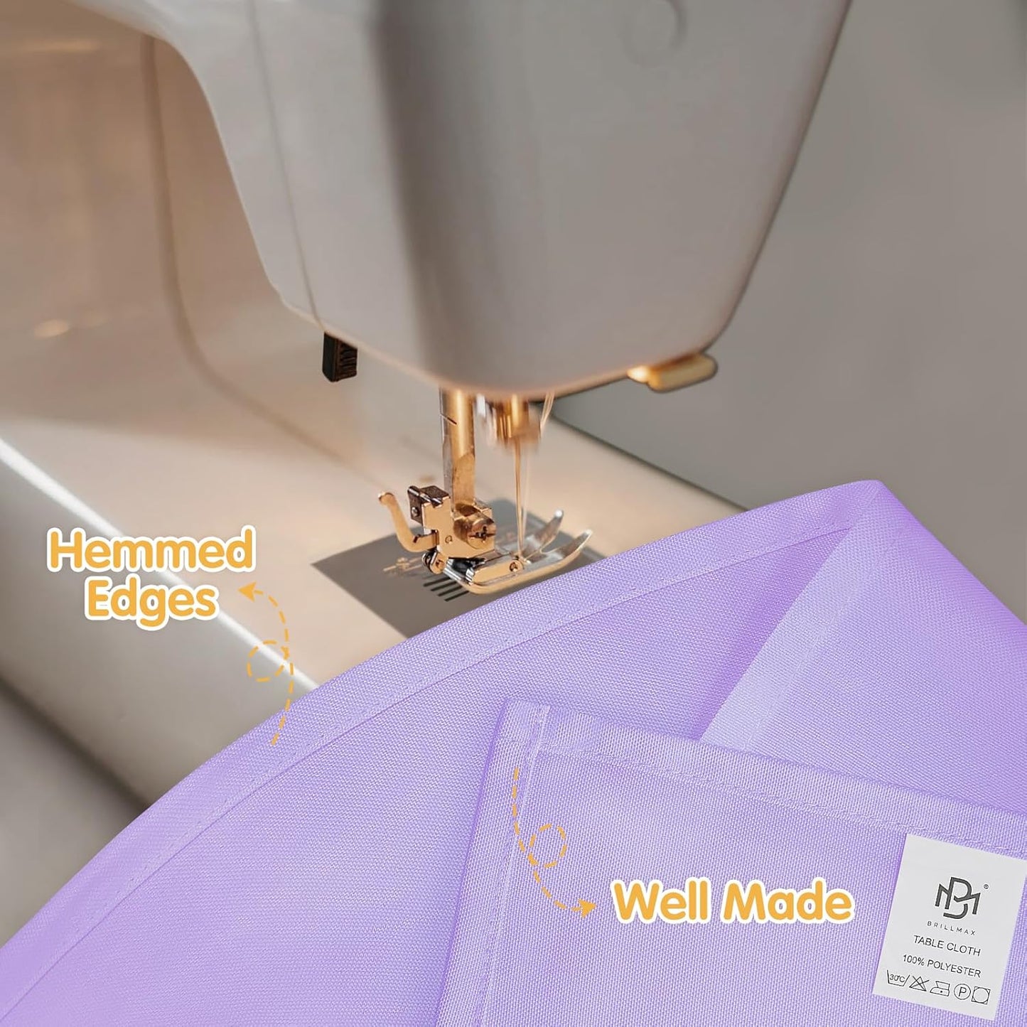 BRILLMAX 10 Pack Lavender Tablecloths for 6 Foot Rectangle Tables 60 x 102 Inch - 6ft Rectangular Bulk Linen Polyester Fabric Washable Cloth Cover for Wedding Reception Banquet Birthday Party