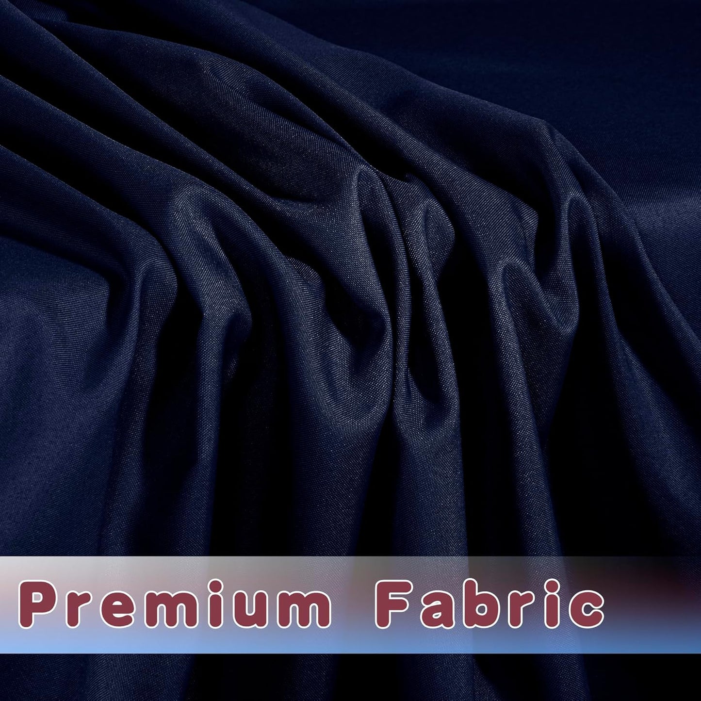 HolidayIdeas 2 Pack Fitted Table Clothes - 48 x 24 Inch - Navy Rectangle Tablecloths for 4 Foot Tables, Polyester Fabric Table Covers for Parties, Holiday Dinner, Wedding, Trade Show