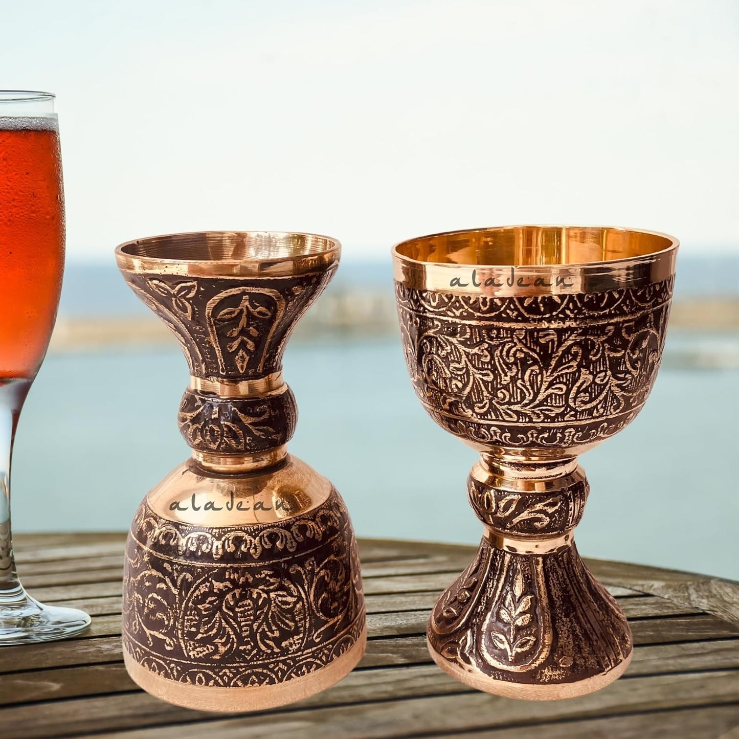 Vintage Chalice Medieval Goblet | 1x Solid Brass Red Wine Glass Cups of Royal King Arthur - Renaissance, Birthday Gifts Christmas Wedding Anniversary Novelty Ceremonial Drinkware (Duke Goblet)