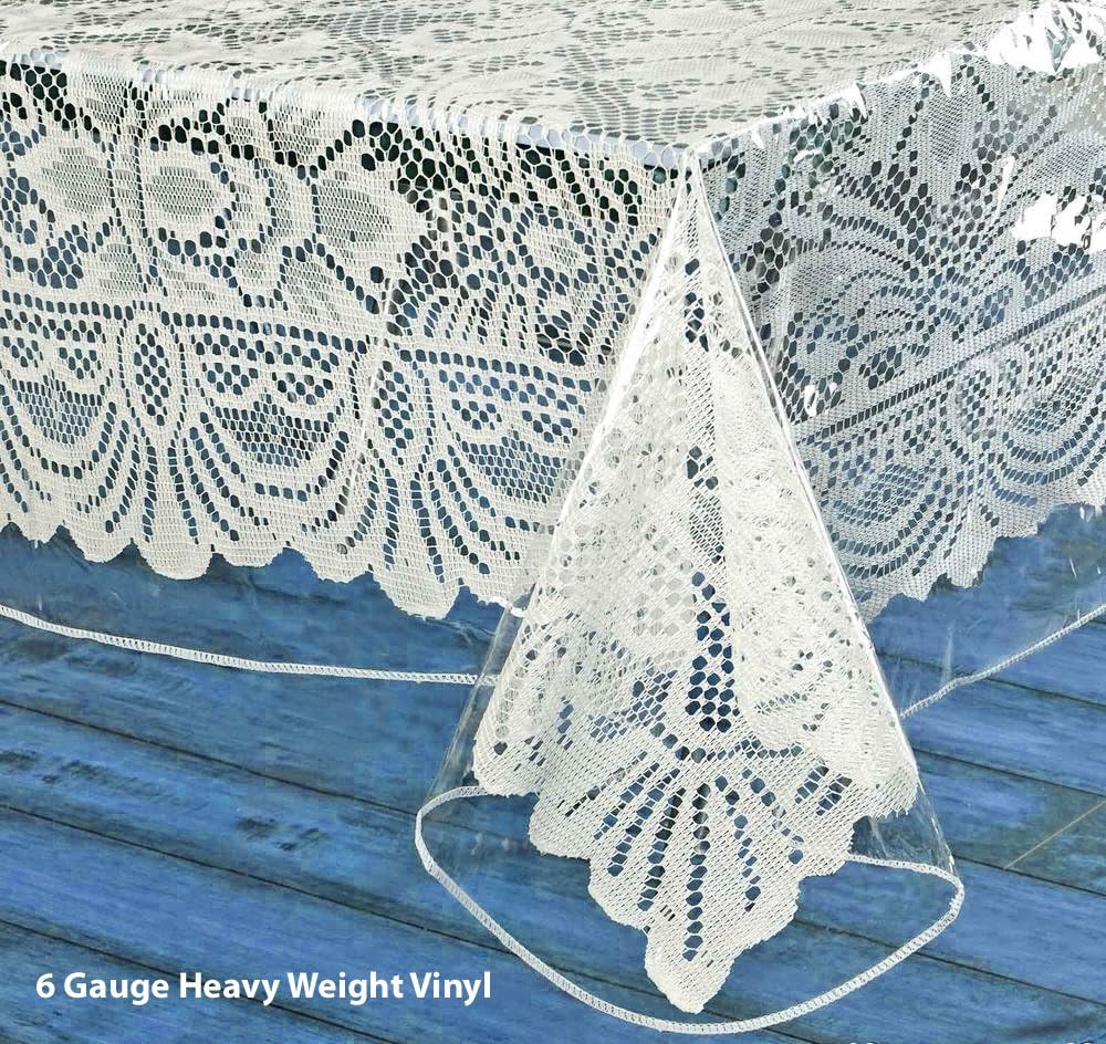 Home Bargains Plus Hotel Quality Crystal Clear Vinyl Tablecloth Protector, 6 Gauge Heavy Duty Thick Vinyl Super Clear Tablecloth Cover, 70 Inch Round