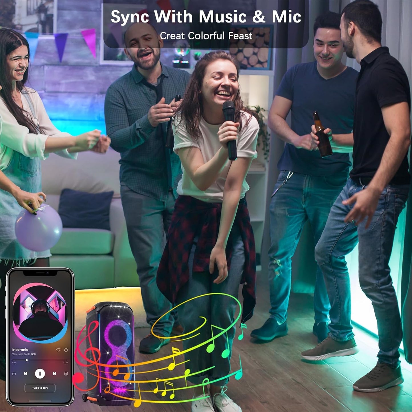 Cozylady RGB Neon LED Rope Lights, Waterproof Bluetooth APP Remote Control Music Sync Strip Lights, 24V Flexible DIY Silicone Light for Bedroom Home Indoor Outdoor Decor (15M/50Ft)