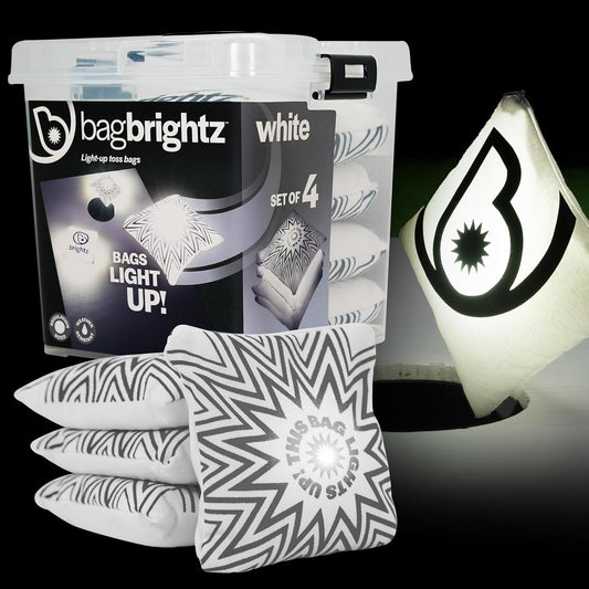 Brightz BagBrightz LED Cornhole Bags, 4-Pack - Cornhole Bean Bags That Light Up - Next Level Gameplay Experience! - 6+ Hours of Glow Time - Sold in Packs of 4 - Select Your Team Colors!