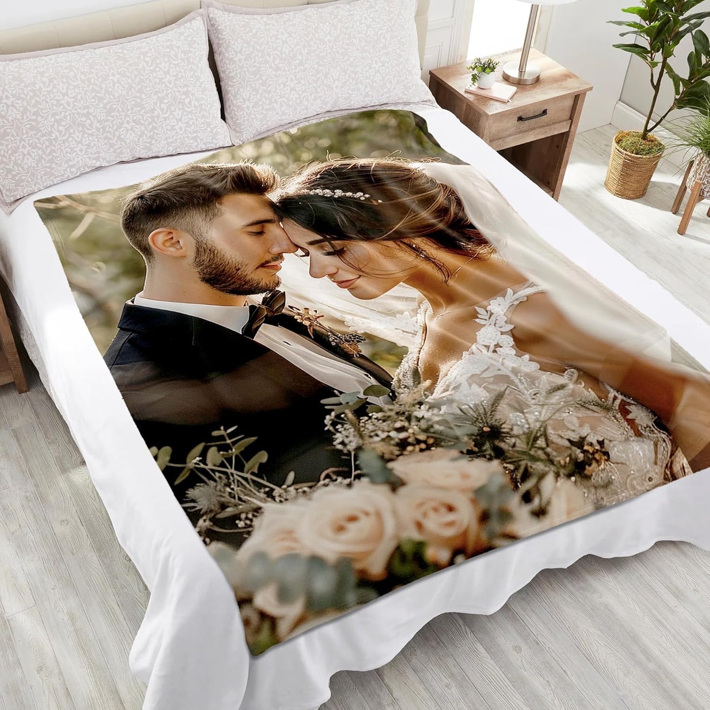Yofair Ships Next Day, Custom Blanket with Picture Anniversary Wedding Gifts for Women Men Personalized Photo Blankets I Love You Couple Gift for Boyfriend Girlfriend Wife Husband