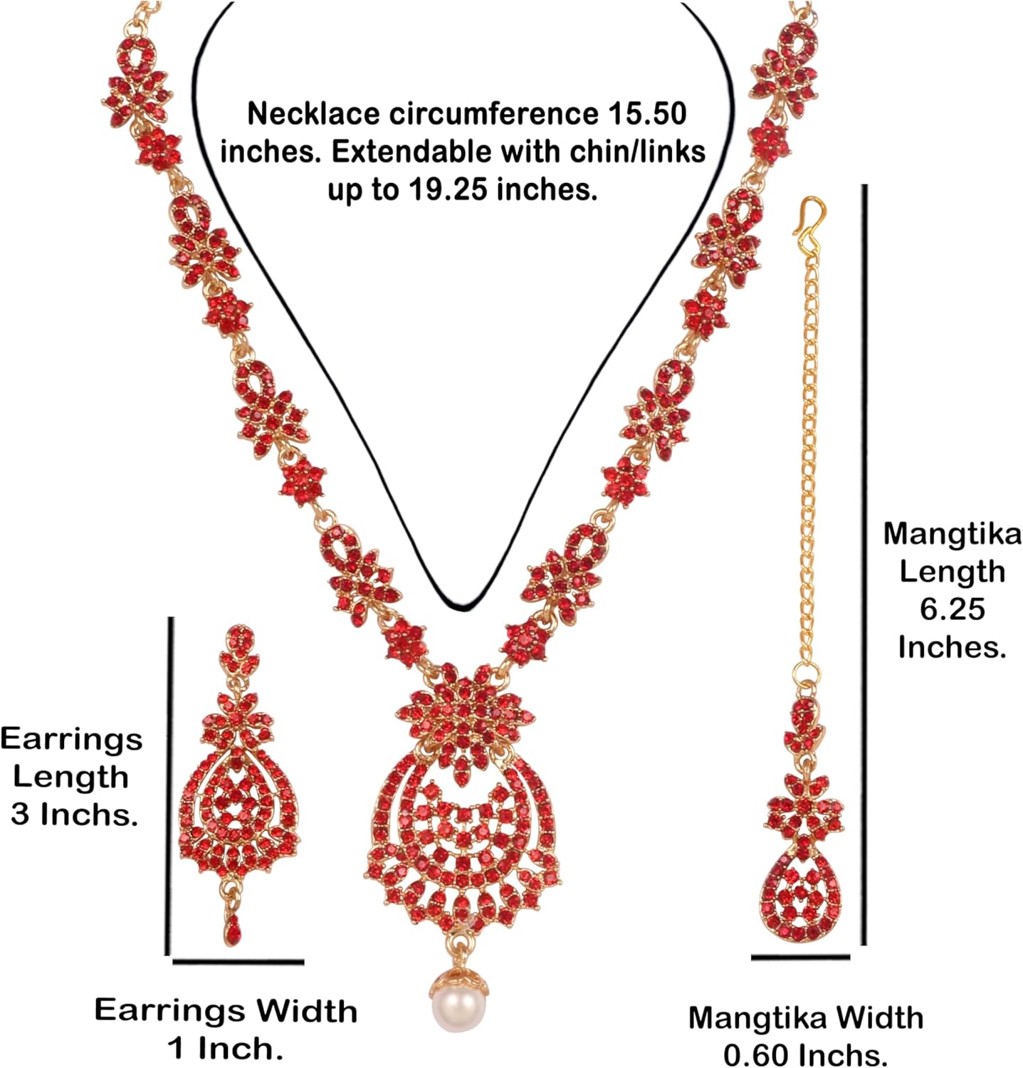 Touchstone Indian jewelry sets for women maang tikka wedding guest gold necklace bollywood jewellery set pageant elegant prom bride accessories western crystal chunky rhinestone necklaces