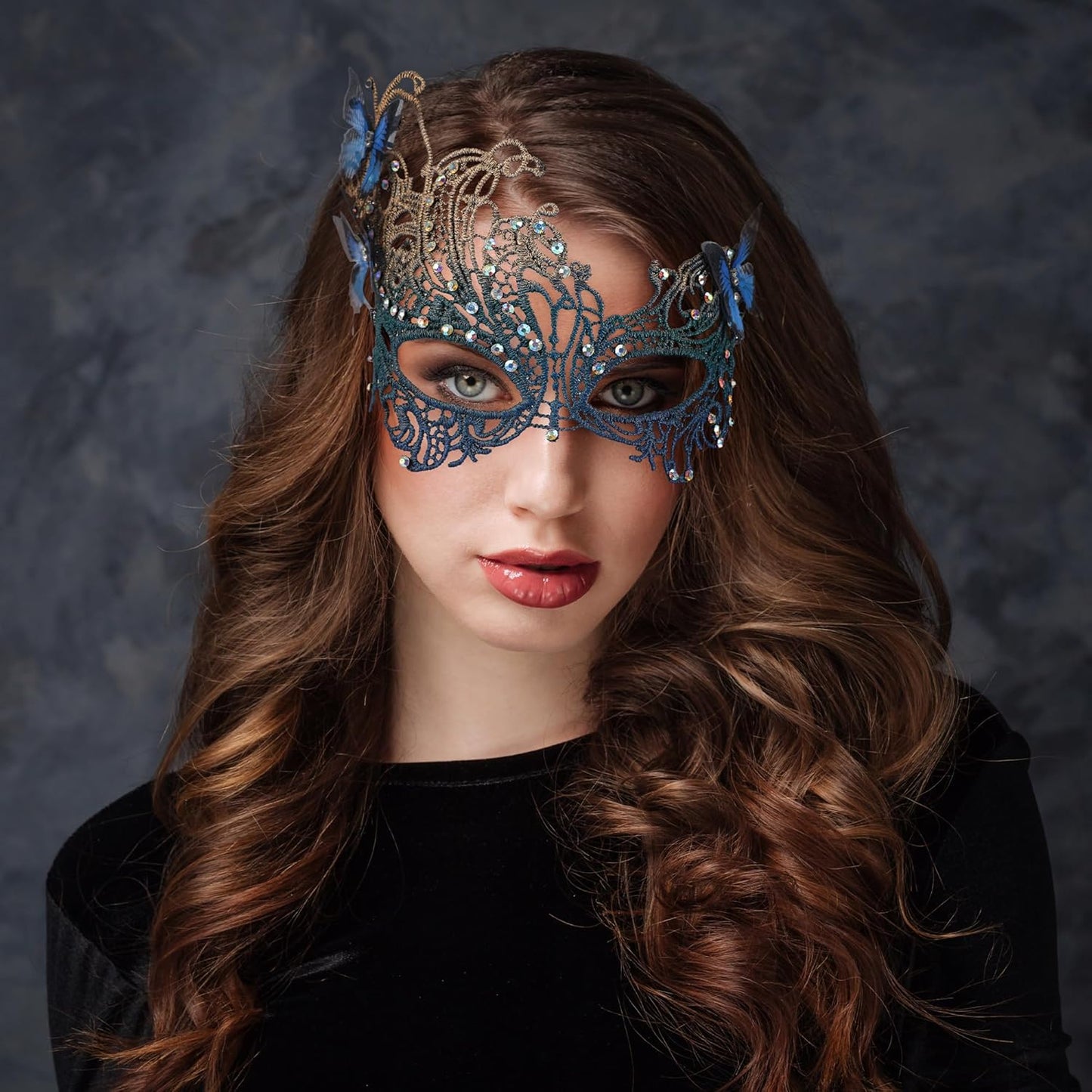 Halloween Lace Masquerade Masks - 1920s Vintage Antique Mask for Men Women Carnival Party Mardi Gras Evening Prom