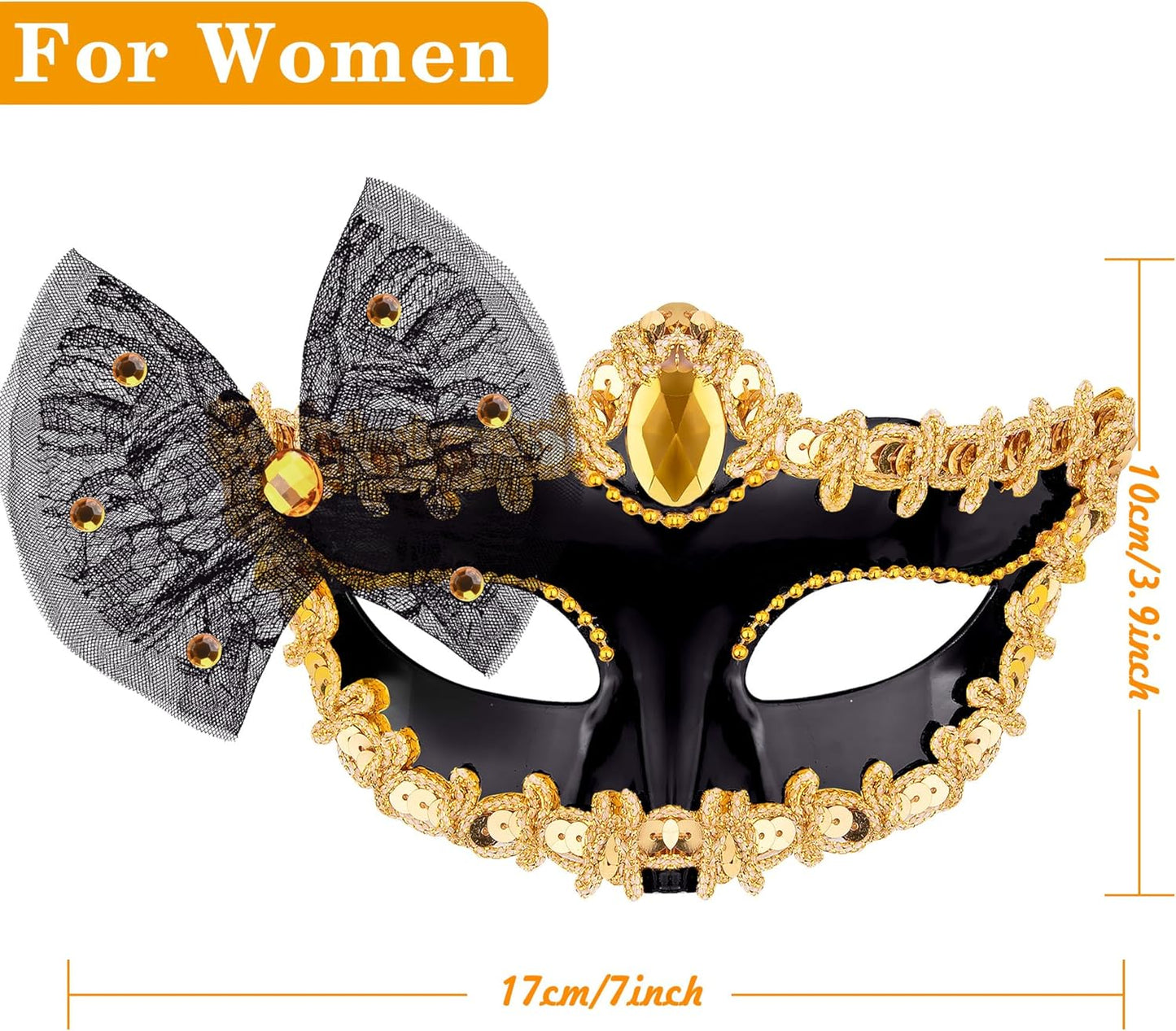 SIQUK Couple Masquerade Masks Set Venetian Party Mask Plastic Halloween Costume Mask Mardi Gras Mask for Women and Men