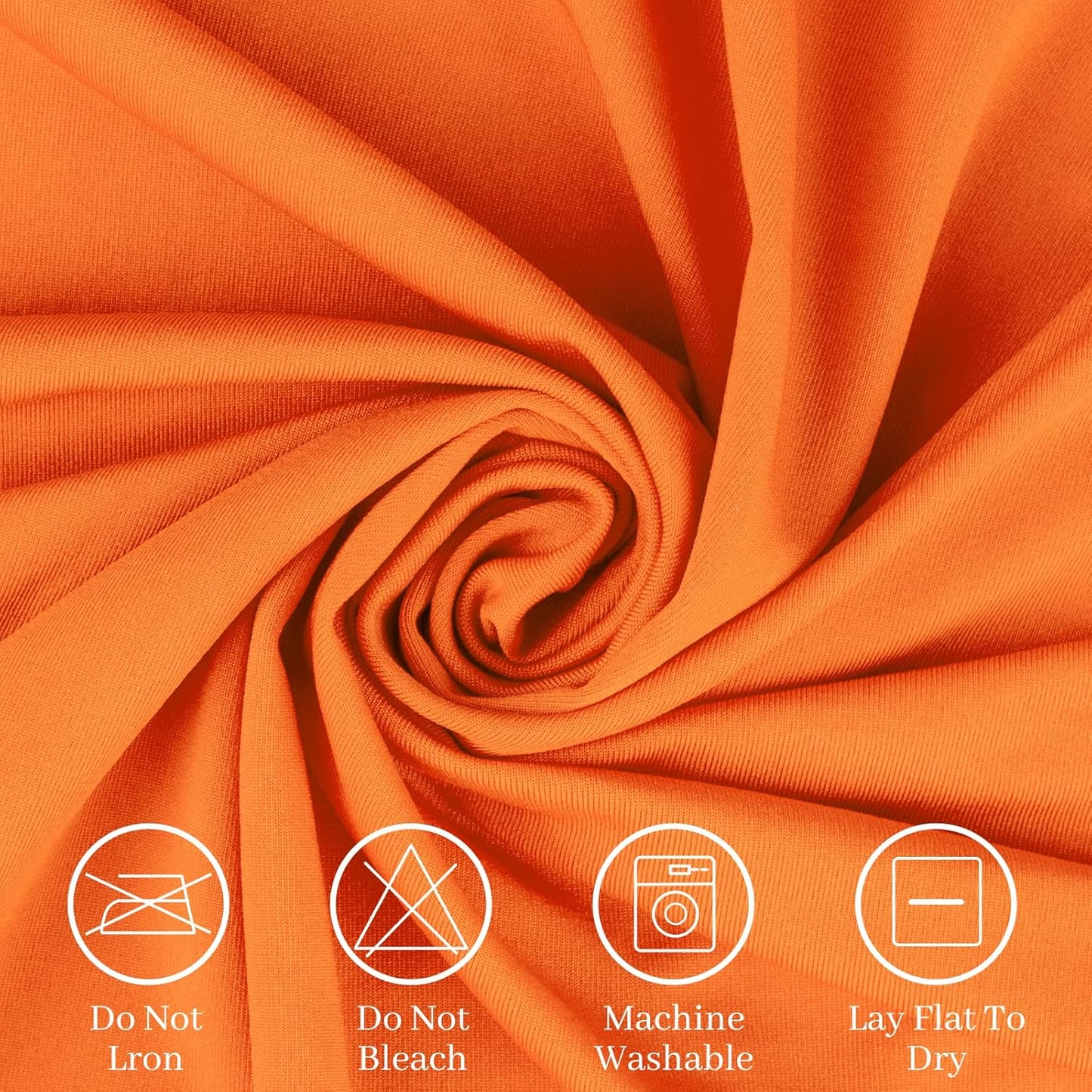 Spandex Table Cover 8 ft. Fitted Polyester Tablecloth Stretch Table Cover Table Topper Open Back - Orange