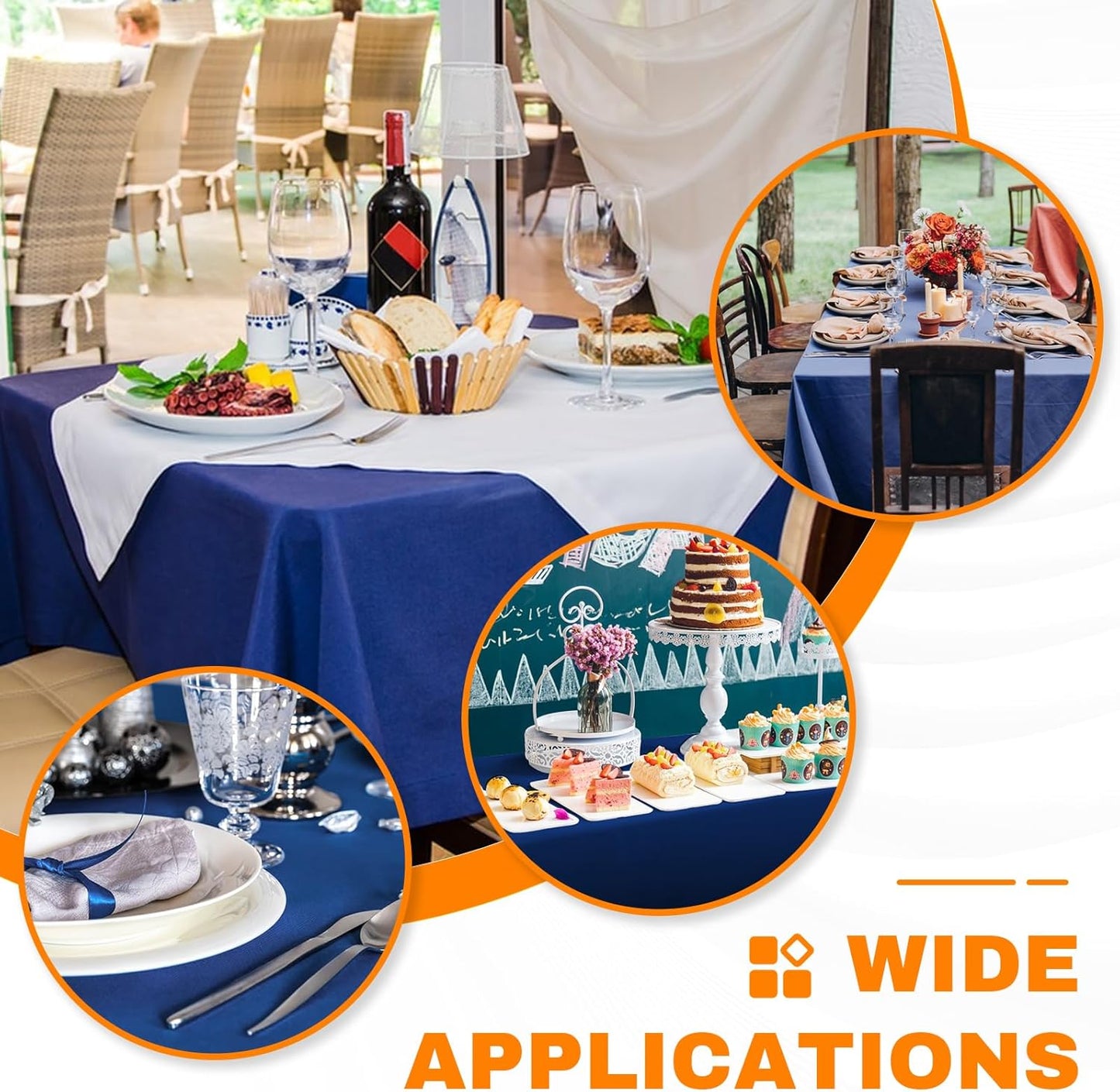 20 Pack Blue Plastic Table Cloths Disposable, 54 x 108 Inches Plastic Table Cover for Rectangle Tables, Disposable Tablecloth for Dinning, Parties, BBQ, Wedding, Outdoor