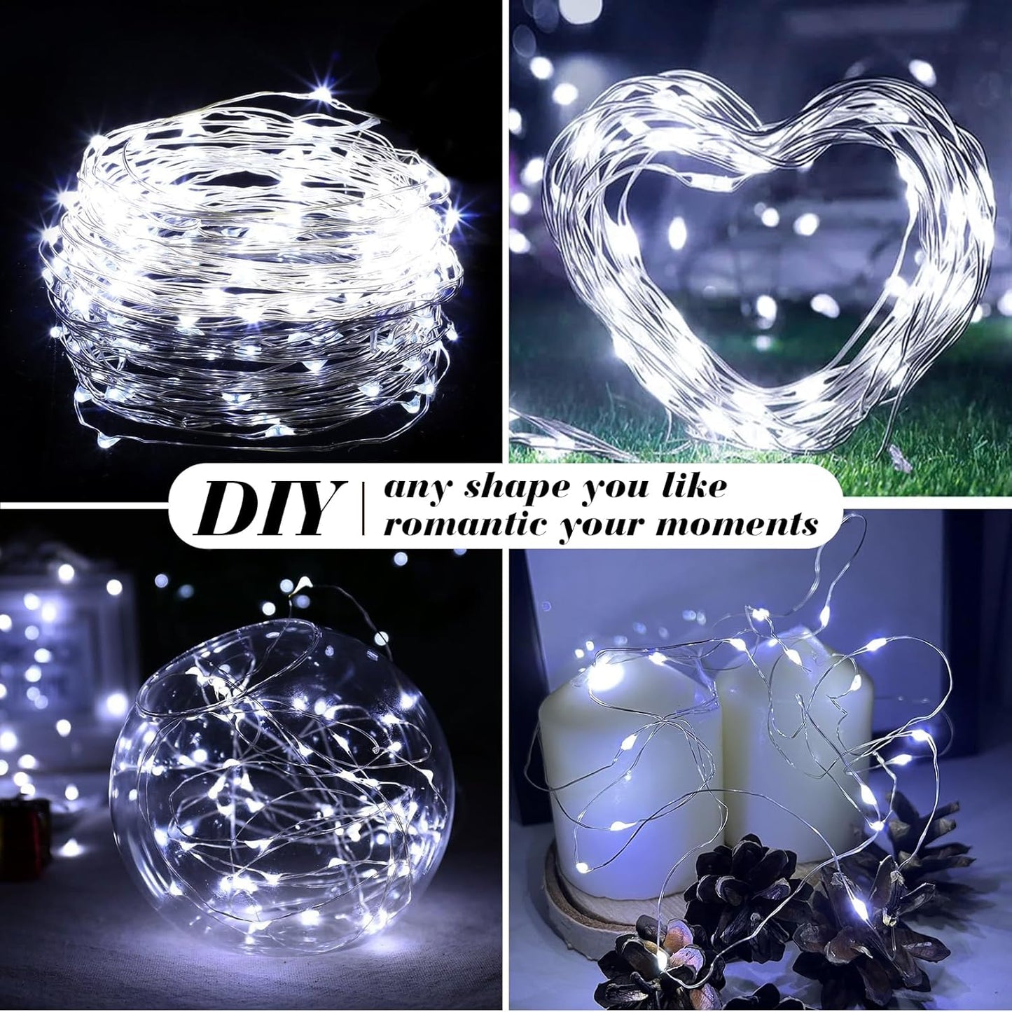 ZGWJ 6 Pack Fairy Lights Battery Operated with Remote, 7ft 20 LED Mini Fairy String Lights with Timer 8 Lighting Modes Waterproof for Halloween Christmas Tree DIY, Parties, Bedroom Decorations White