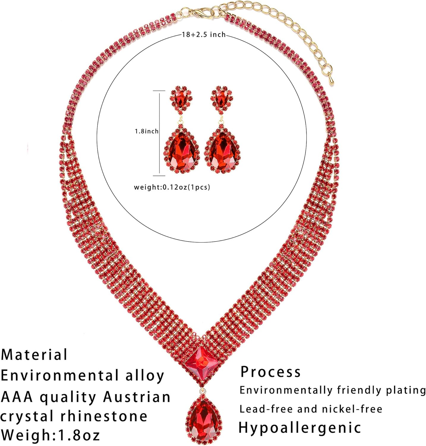 3/4 Pieces Women Jewelry Set Rhinestone Tiara Crown Necklace Bangle Bracelet Artificial Crystal Teardrop Dangle Earrings and Artificial Rhinestone Handbag for Wedding Party