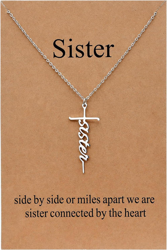Lcherry Faith Cross Pendant Necklace for Women Religious Christian Jewelry Mother's Day Gifts for Women