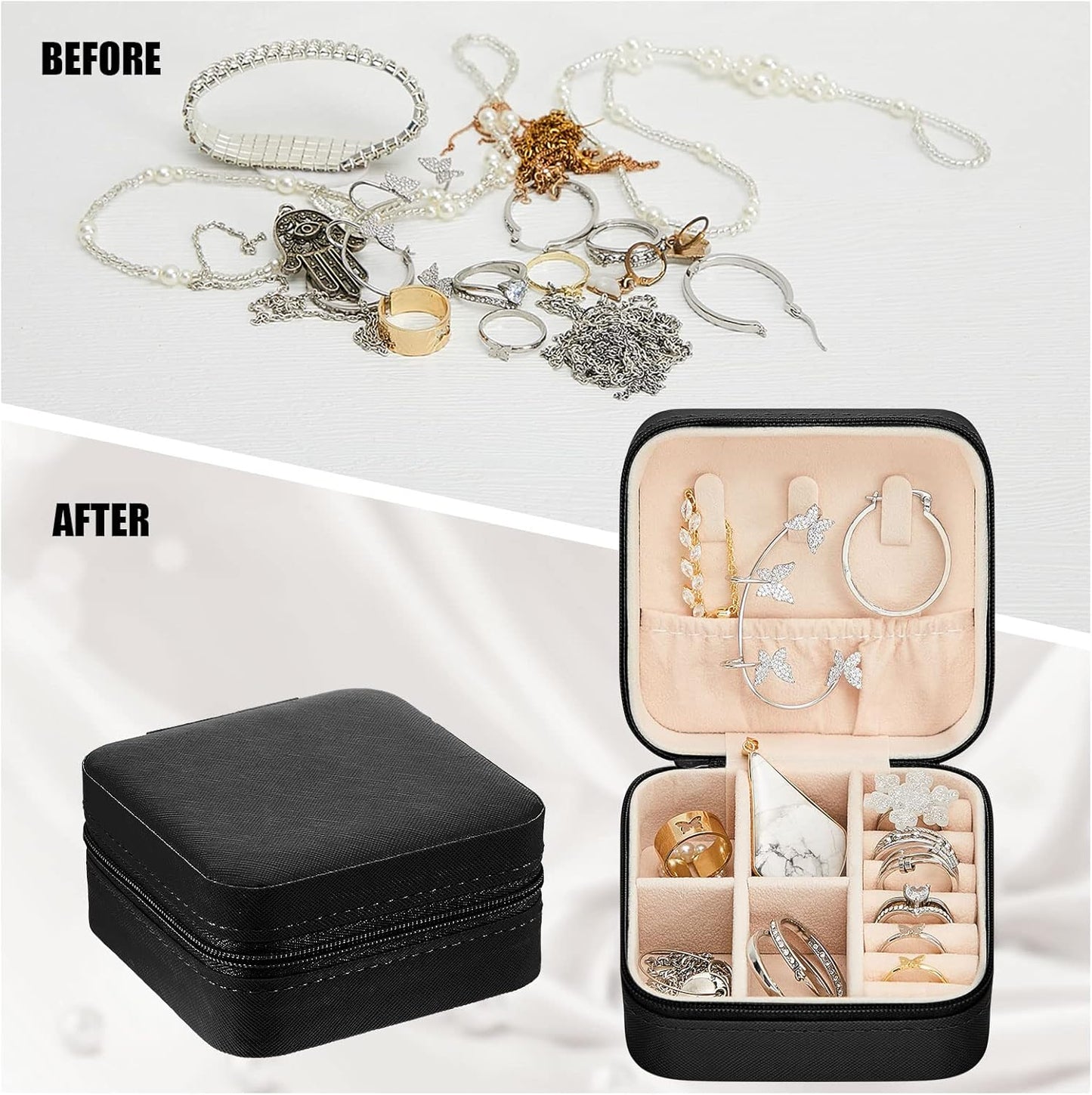Taiyin 12 Pcs Travel Jewelry Case Bridesmaid Gift Boxes Bulk Travel Jewelry Case Small Jewels Organizer Mini Accessories Ornaments Storage for Women Girls Wedding Bridesmaids Gifts
