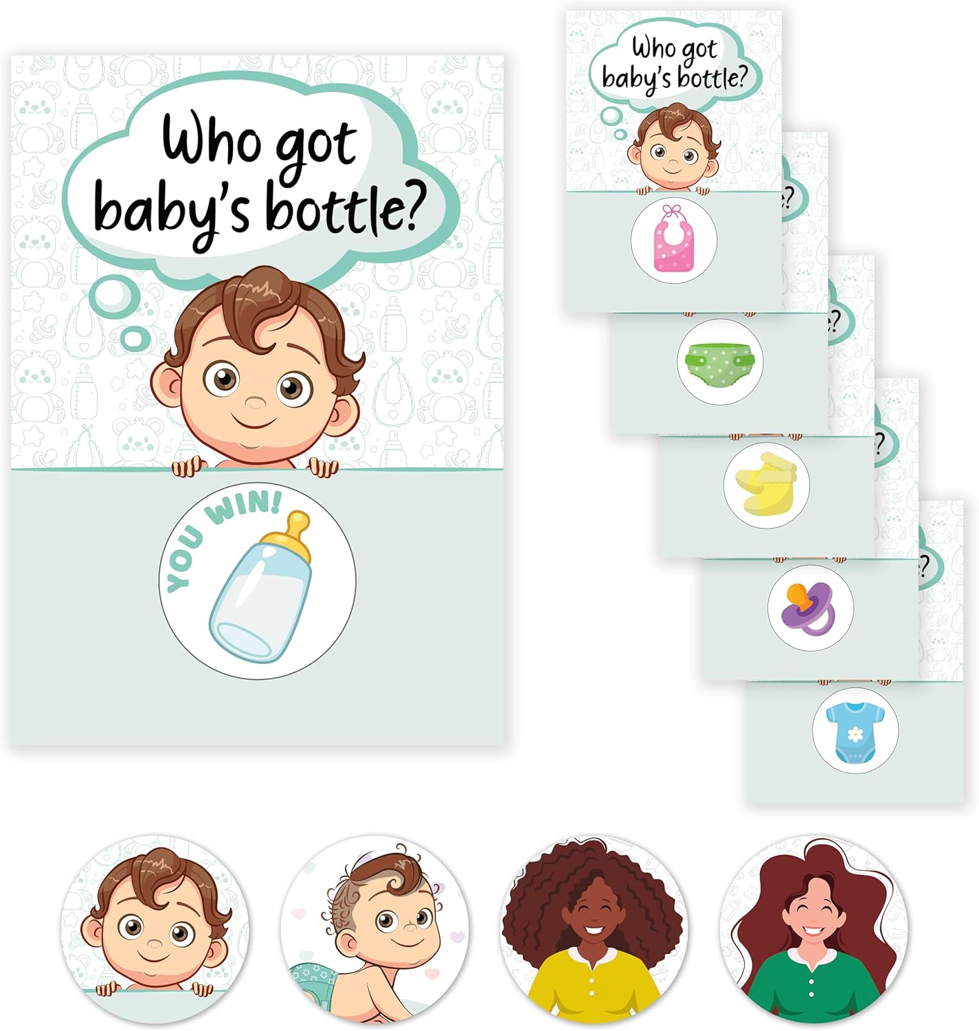 Party Hearty Baby Shower Games for Girl and Boy, 40 Emoji Scratch Off Lottery Tickets, Baby Games Ideas, Scratch Off Game