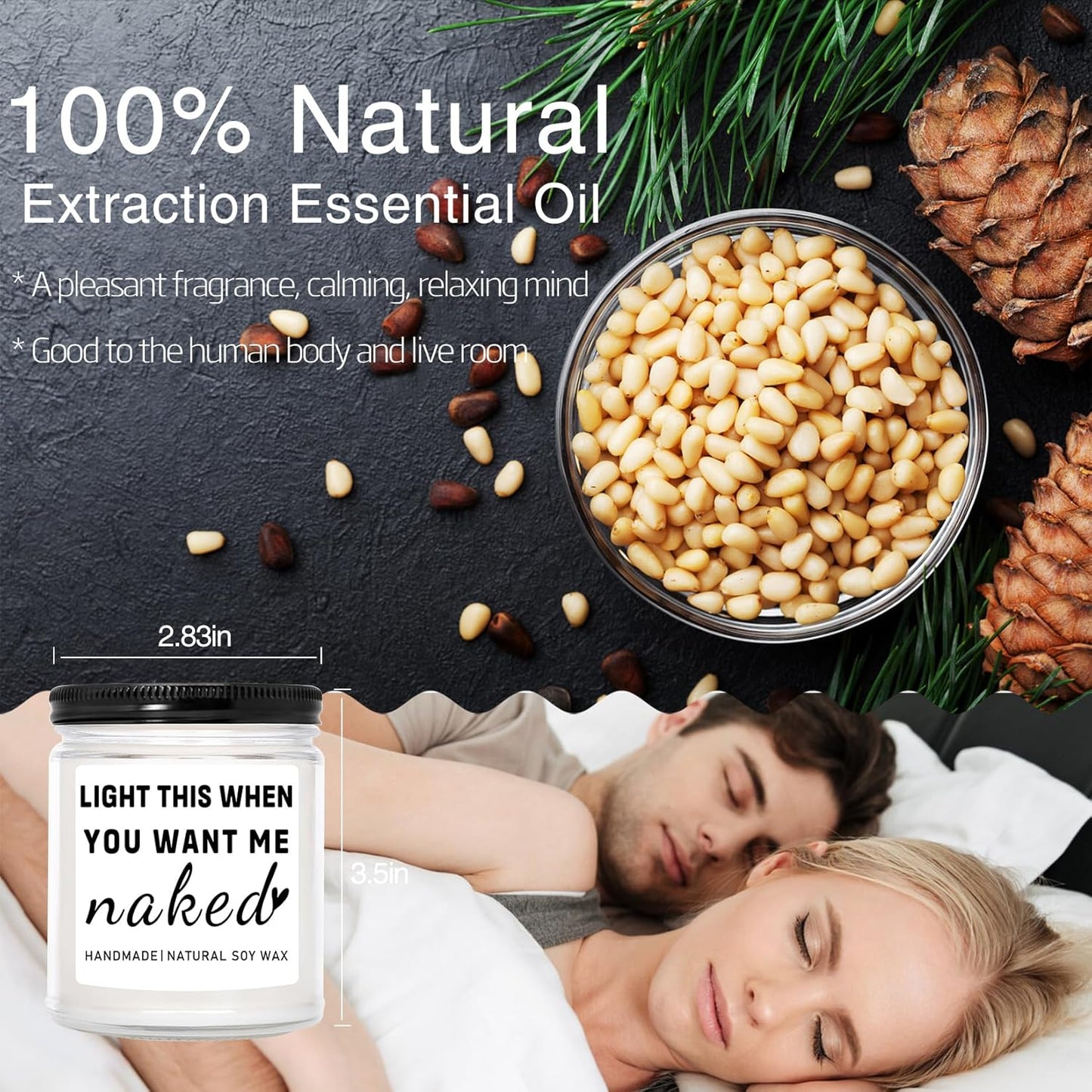 Homsolver Gifts for Boyfriend Husband Men Couples, Funny Birthday Anniversary Wedding Valentines Christmas Romantic Gifts for Boyfriend, Husband, Men, Naughty Unique Lavender Candle