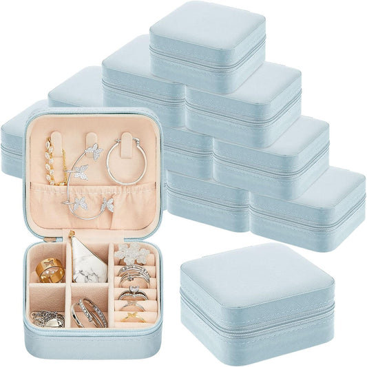 Taiyin 12 Pcs Travel Jewelry Case Bridesmaid Gift Boxes Bulk Travel Jewelry Case Small Jewels Organizer Mini Accessories Ornaments Storage for Women Girls Wedding Bridesmaids Gifts