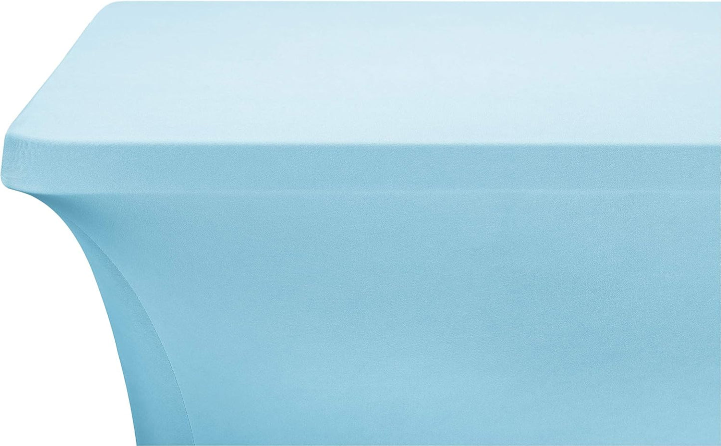 LZY Spandex Table Covers 6FT x 6FT, 2 Count, Rectangular, Bluemist, Solid, Elegant, Stretchable (4-way), Cocktail & Wedding, Perfect for Special Events