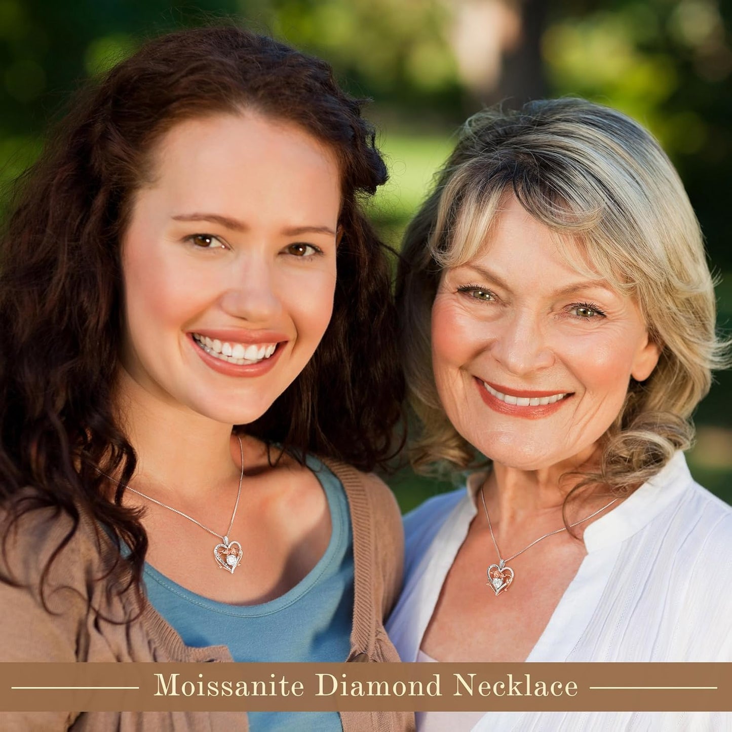 MOOSEA Gifts for Wife Mom - S925 Sterling Silver 1-3 ct D Color VVS1 Clarity Moissanite Necklace, Anniversary Birthday Gift for Her