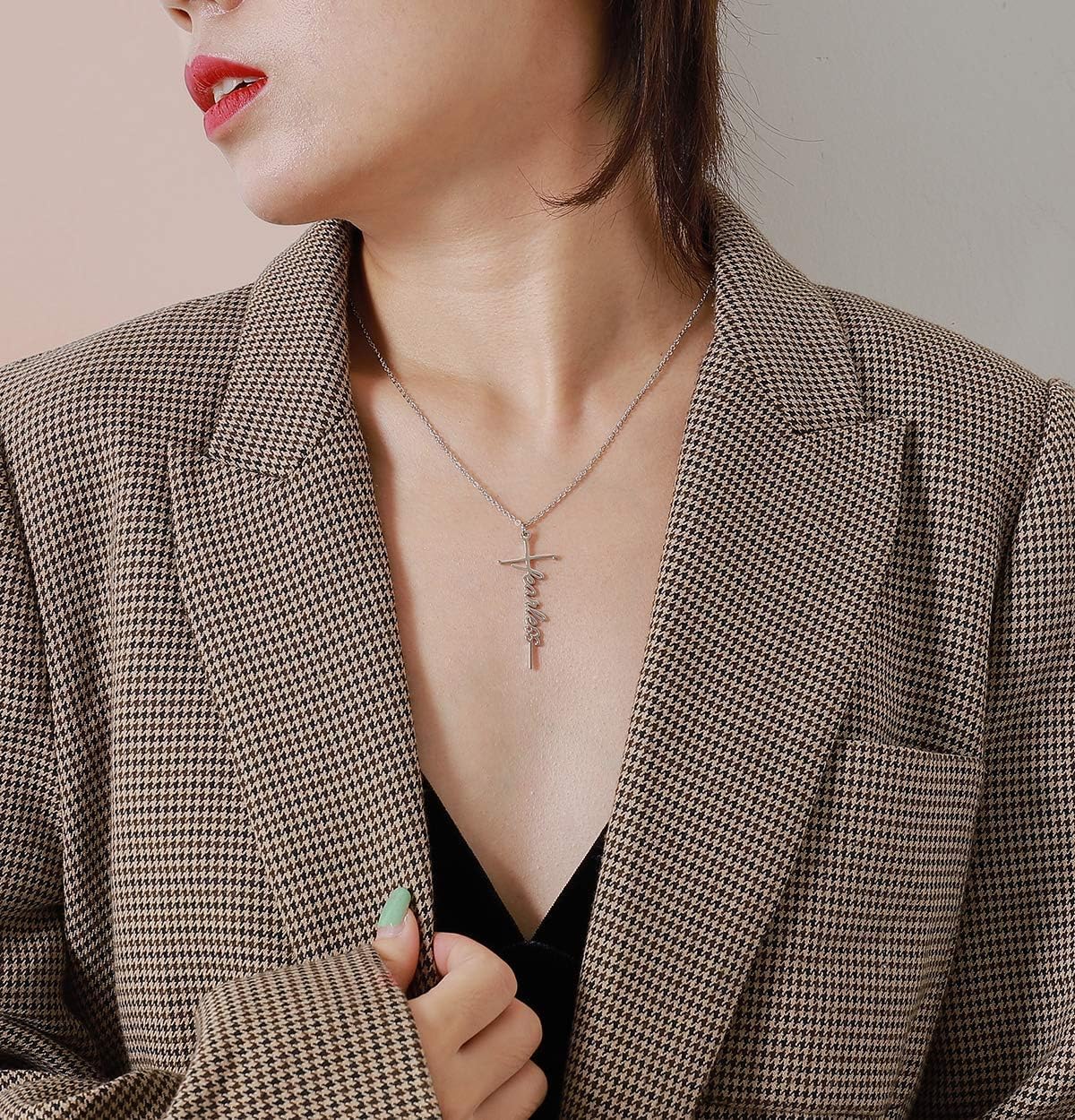 Lcherry Faith Cross Pendant Necklace for Women Religious Christian Jewelry Mother's Day Gifts for Women