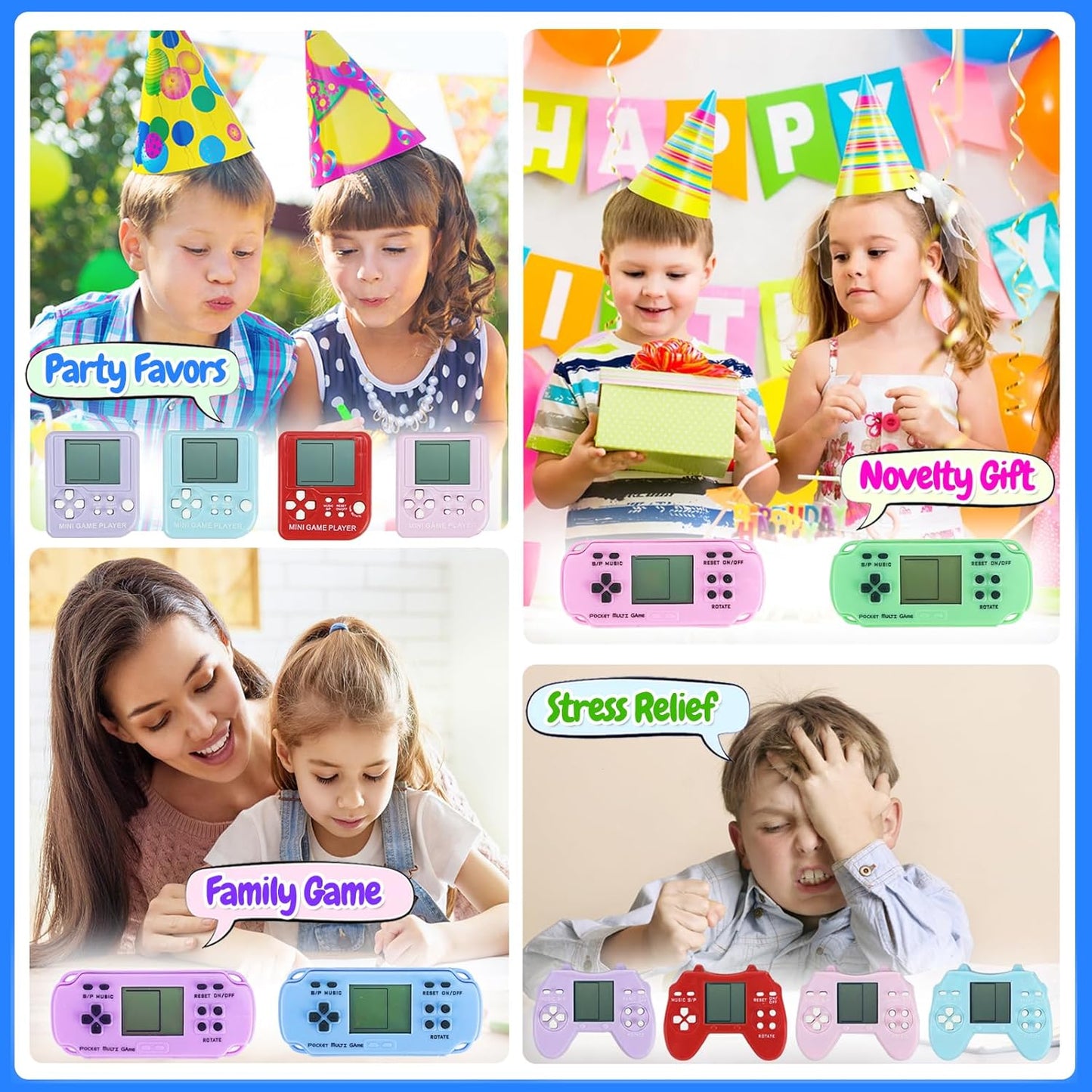 12 Pcs Video Game Party Favors, Mini Video Games Keychain, Gamer Birthday Party Decorations, Gamer Party Favors for Kids 8-12, Classroom Prizes, Goodies Bags Stuffer, Backpack-Macaron color