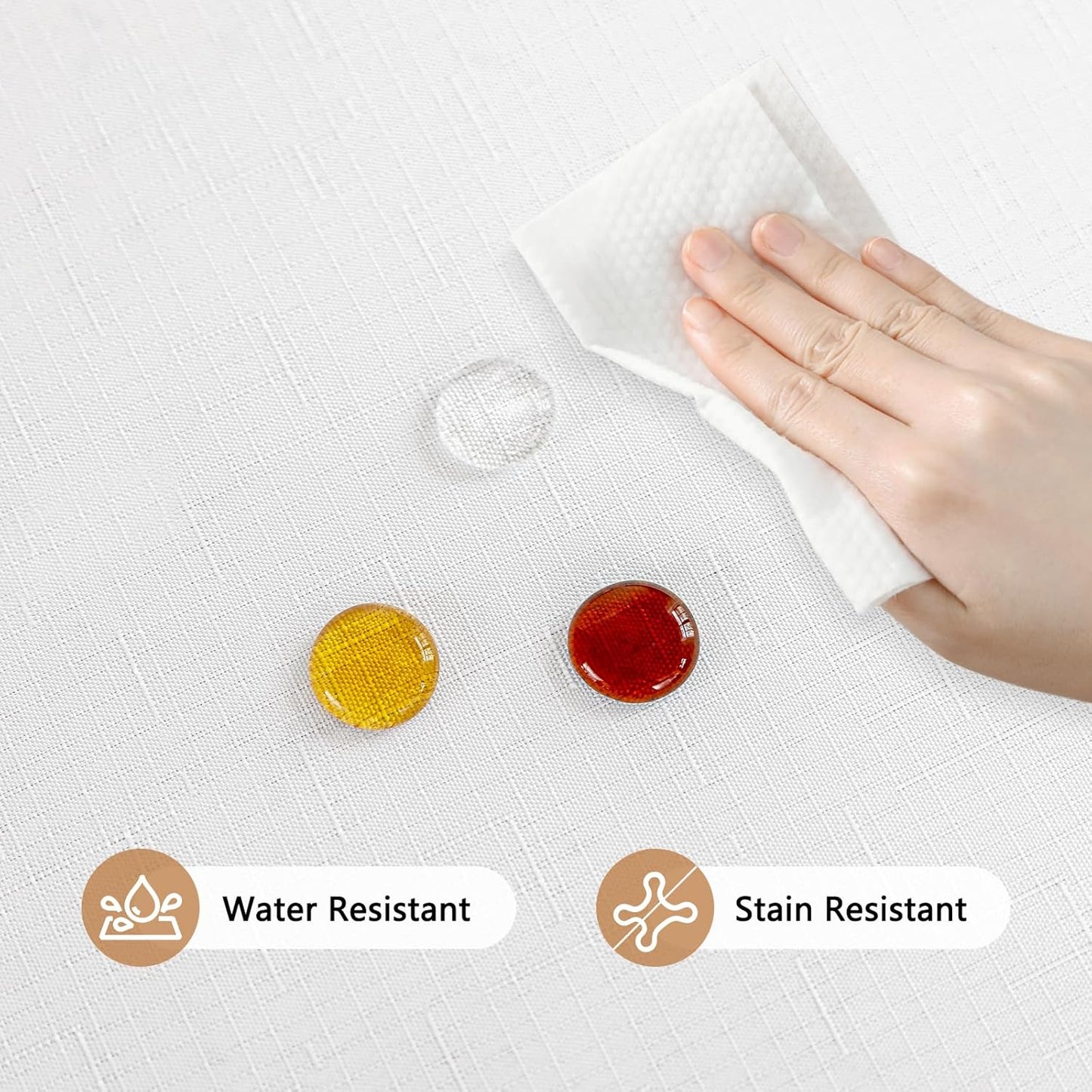 Fabric White Rectangle Table Cloth, Faux Linen Textured Stain Resistant & Reusable Rectangular Tablecloth, Easy Clean for Dinning Banquet Wedding, 60 x 120 Inch