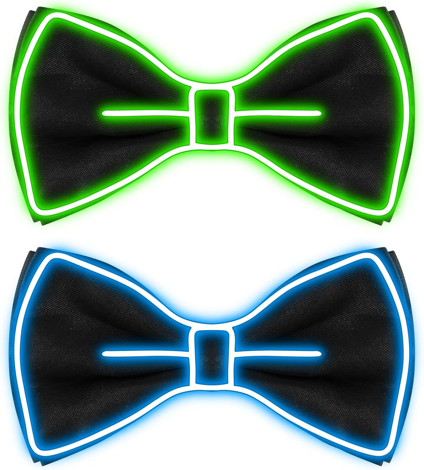 Hercicy Light up Bow Tie for Men LED Neon Bowtie Funny Ties Women Glow in the Dark Party Costume