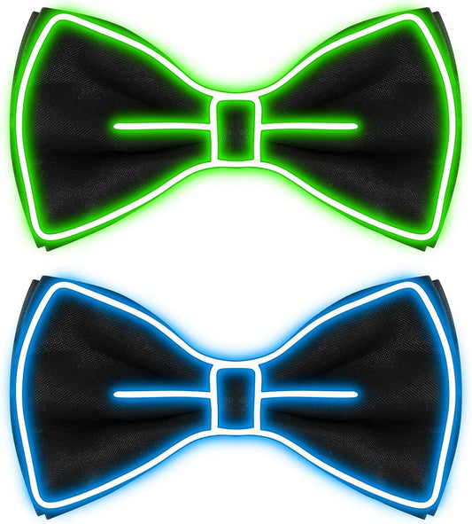 Hercicy Light up Bow Tie for Men LED Neon Bowtie Funny Ties Women Glow in the Dark Party Costume