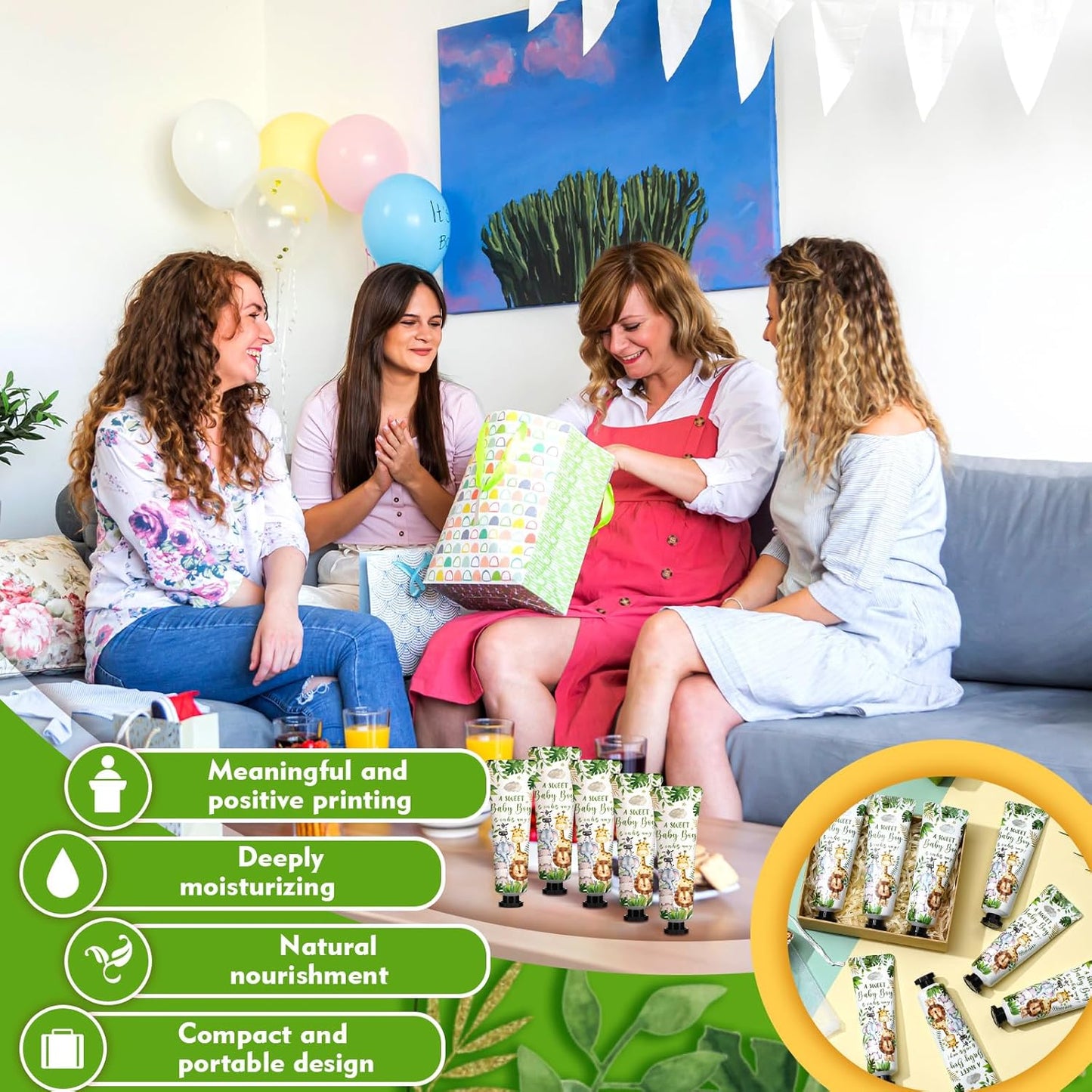 48 Sets Christmas Baby Shower Hand Cream Gift Winter Party Favors for Guests Gift Bulk Mini Travel Size Hand Lotion Set for Guests(Animals)