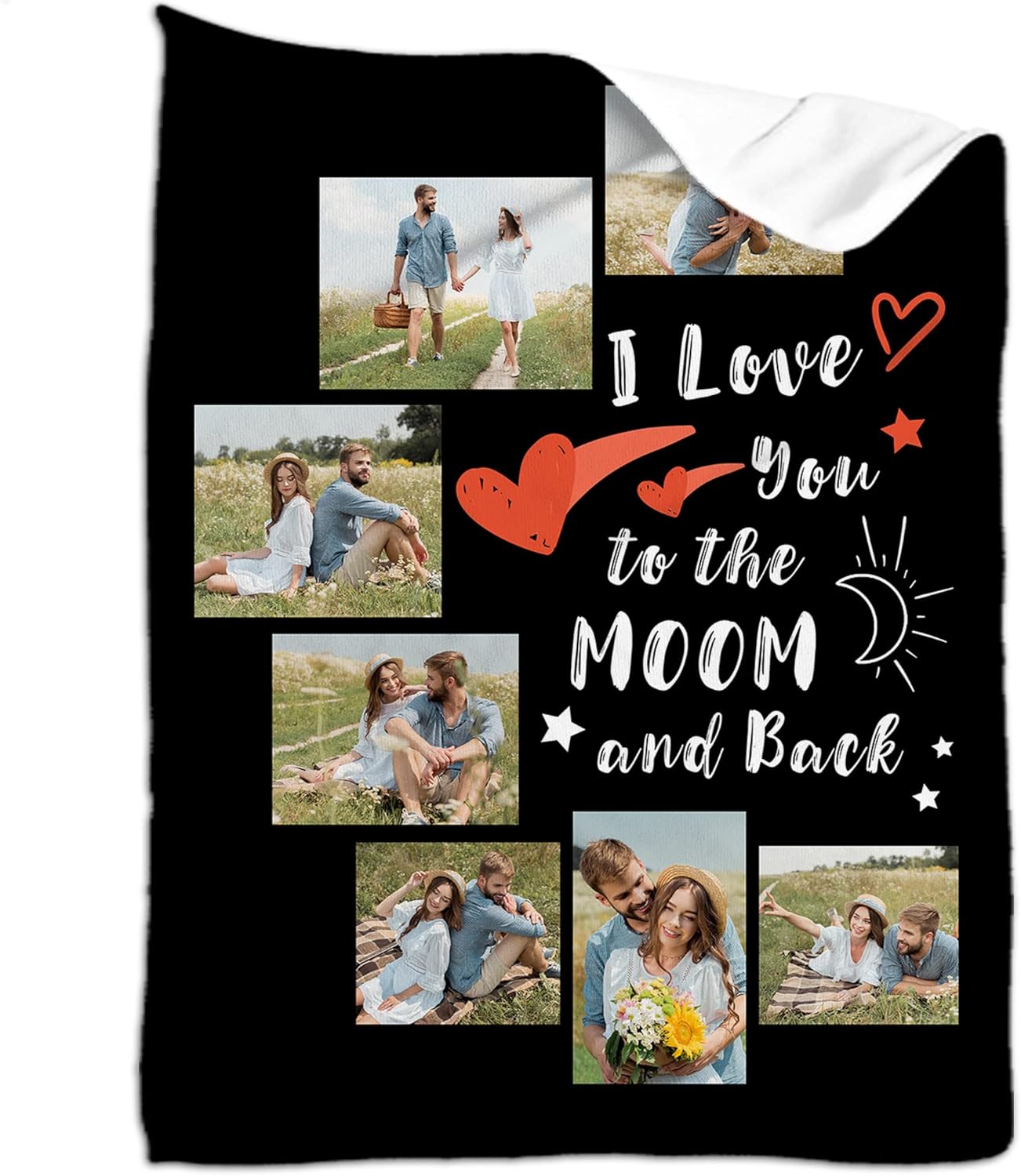 Custom Blanket with Photos Personalized Picture Throw Blankets Gifts for Women Lover Friend Customized Picture Gifts Flannel Blanket Christmas Anniversary Birthday Wedding 60"X80"