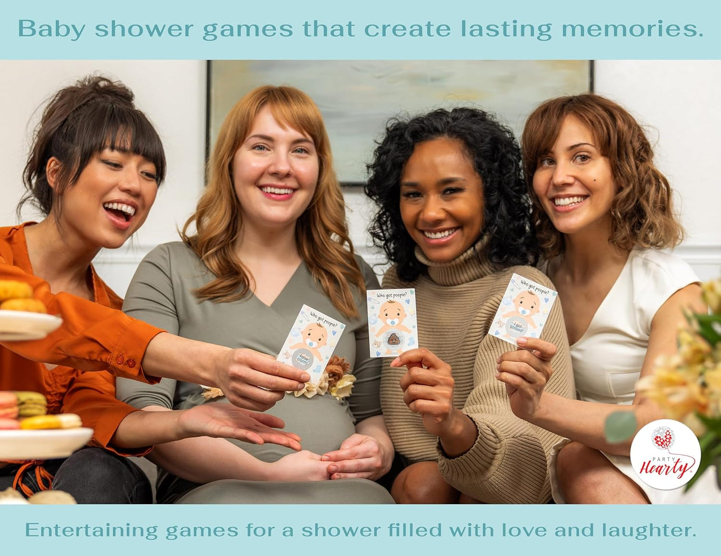 Party Hearty Baby Shower Games for Girl and Boy, 33 Poopie Emoji Scratch Off Lottery Tickets, Baby Games Ideas, Scratch Off Game.