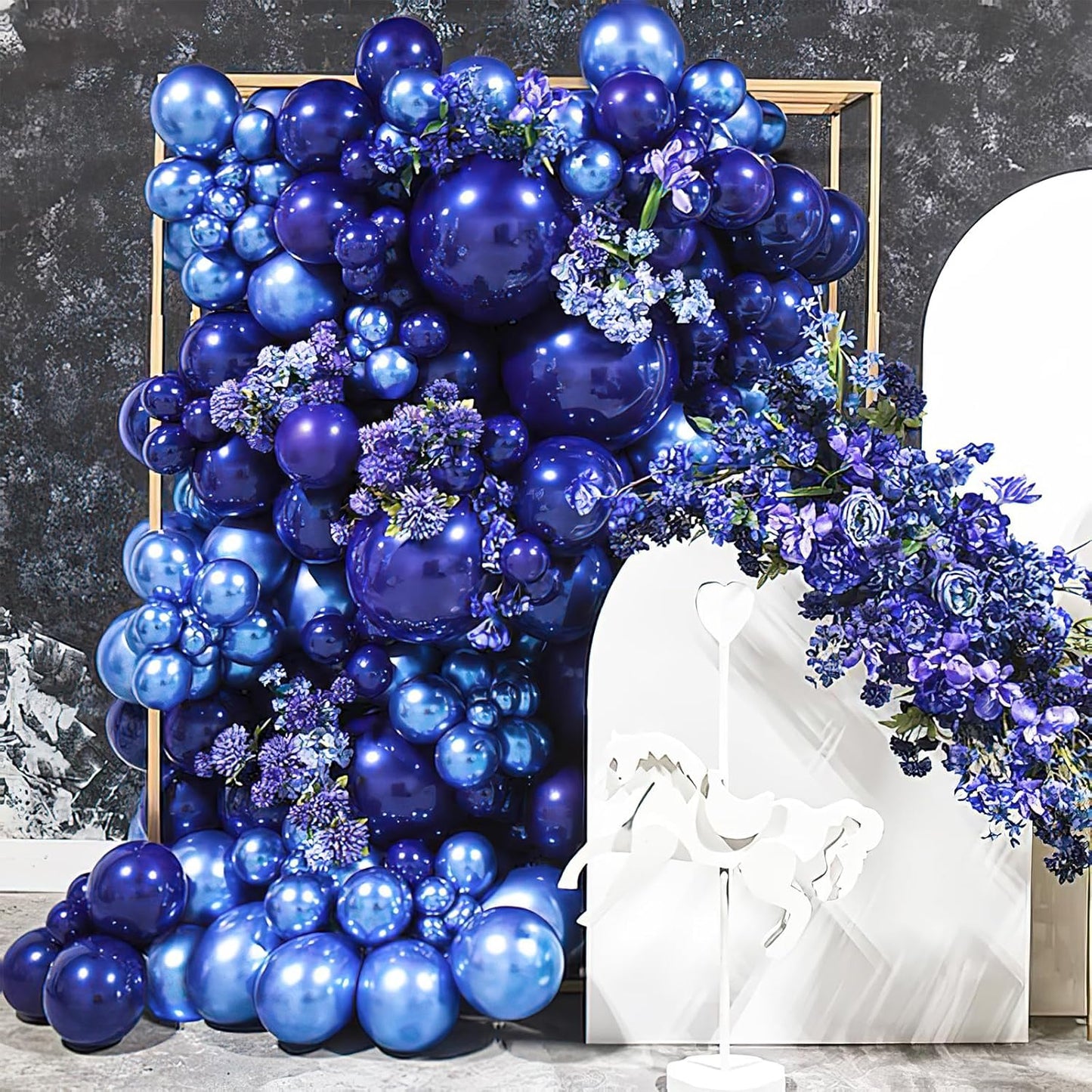 PartyWoo Metallic Blue Balloons 50 pcs 12 Inch Chrome Blue Latex Helium Balloons for Graduation Wedding Baby Shower Engagement Wedding Gender Reveal Birthday Party Decorations Blue-G106