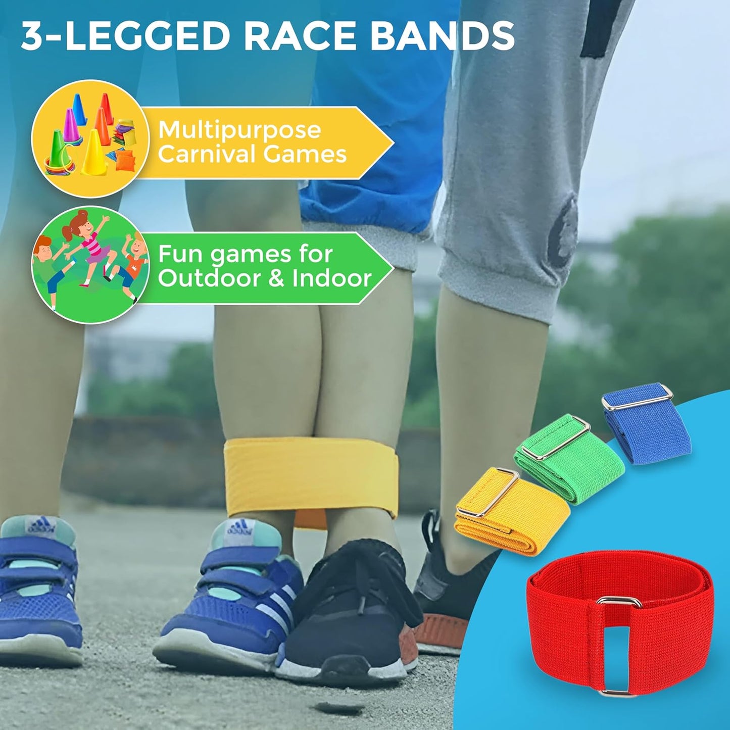 CircleCraft 53 Pcs Outdoor Games for Kids & Adults – Field Day & Lawn Carnival Games | Ring Toss, Bean Bag, Potato Sack Race Bags, Egg Spoon, Relay Race & Yard Game for Christmas and Easter