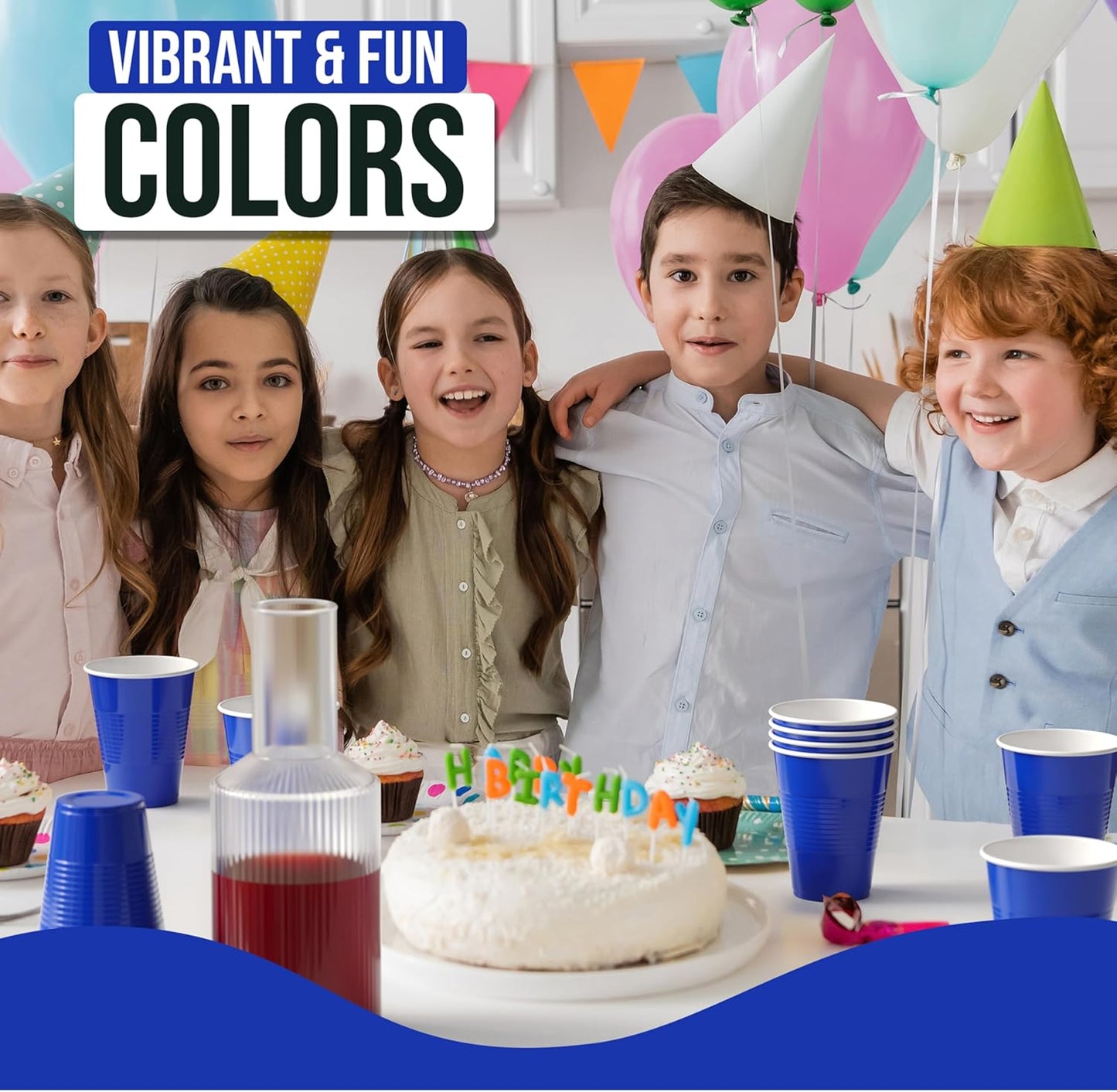 18 Oz Dark Blue Plastic Cups For Party Supplies 50 Pack | Dark Blue Disposable Cups Plastic | Disposable Drinkware For Parties, Events & Everyday