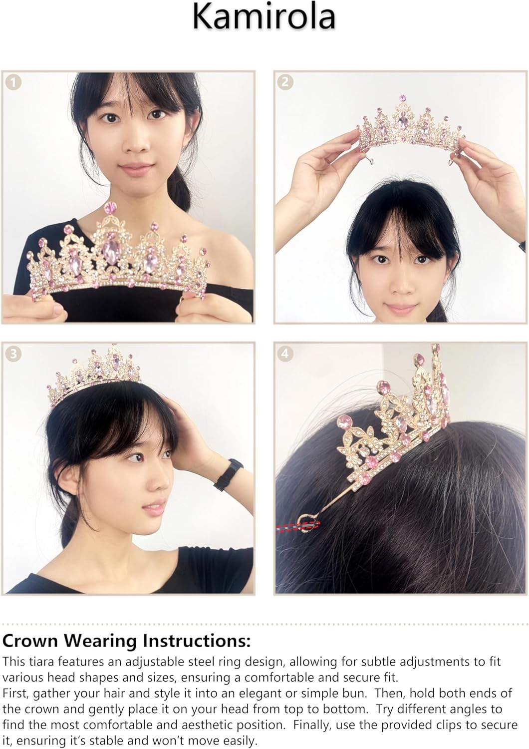 Kamirola Tiaras and Crowns for Women,Tiaras Earrings Necklace, Crystal Bridal Jewelry Set, Costume Party Halloween Prom Pageant Jewelry for Women(TR45)