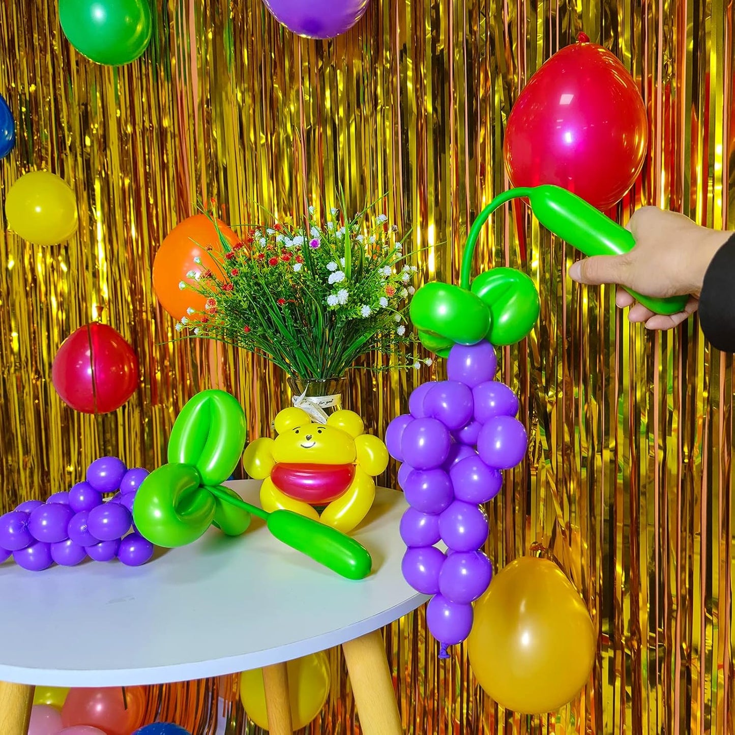 260 long balloons for balloon animals 100 Pack Thickening Latex Modeling Long Magic Balloons Twisting DIY Animal Balloon for Beginners Children's Party Carnivals Party Decorations (green balloon)