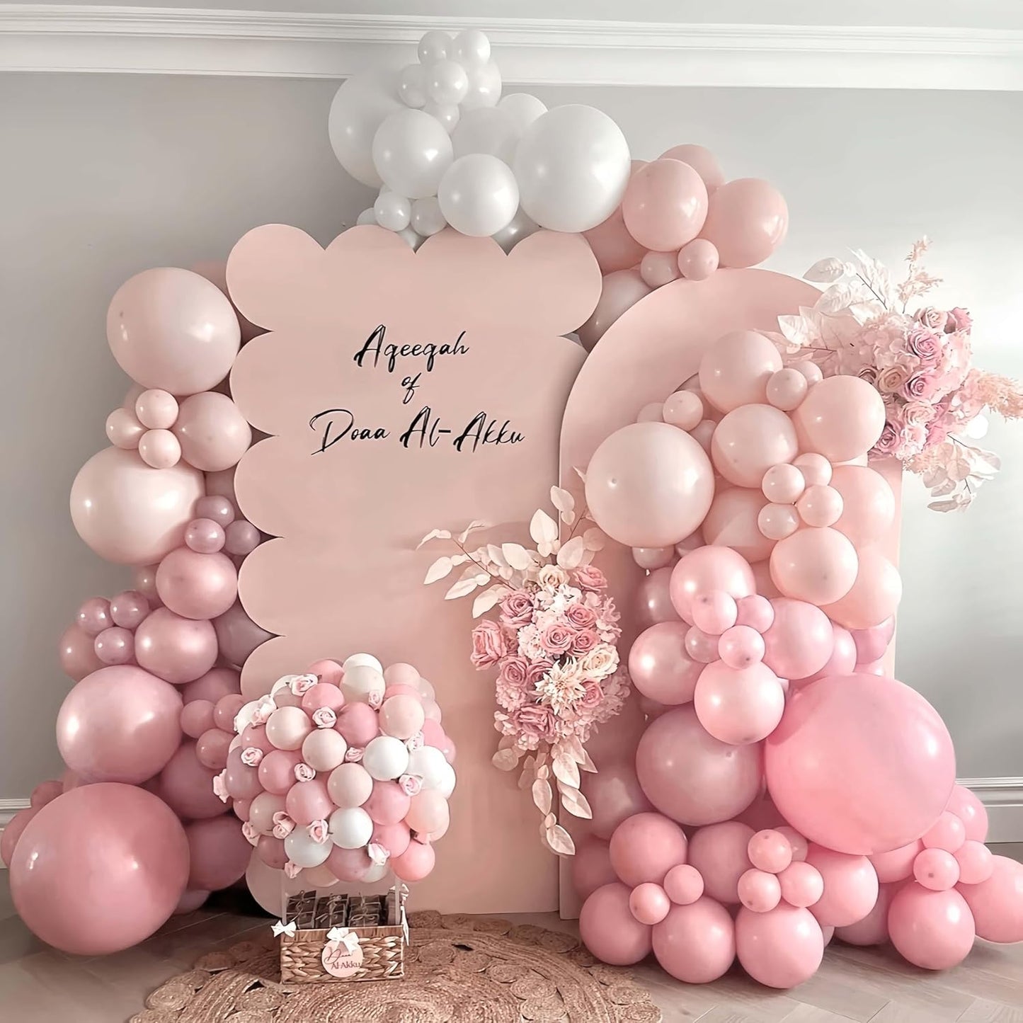 Pastel Pink and White Coquette Balloons Arch, 134 PCS Light Baby Dusty Pale Pink Bow Balloon Garland mit 18 Inch Clear Balloons *5, Long Balloon as Bow Decor for Girls Just Want To Be One Birthday
