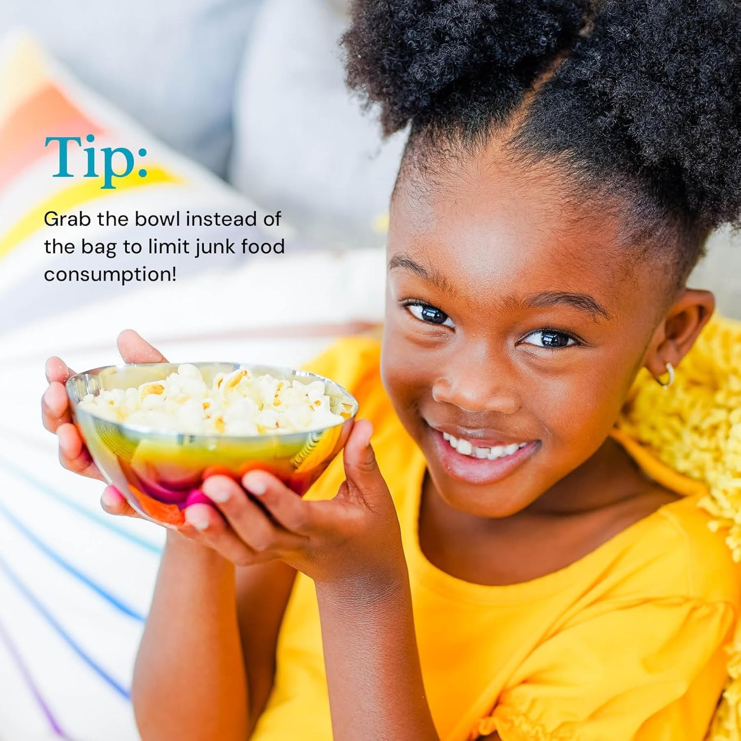 Ahimsa Stainless Steel Bowls for Kids | Non Toxic, Pediatrician Designed Toddler Bowls 12oz | Durable Metal Kids Bowl, Easy to Clean, Dishwasher Safe, Single Fun Rainbow