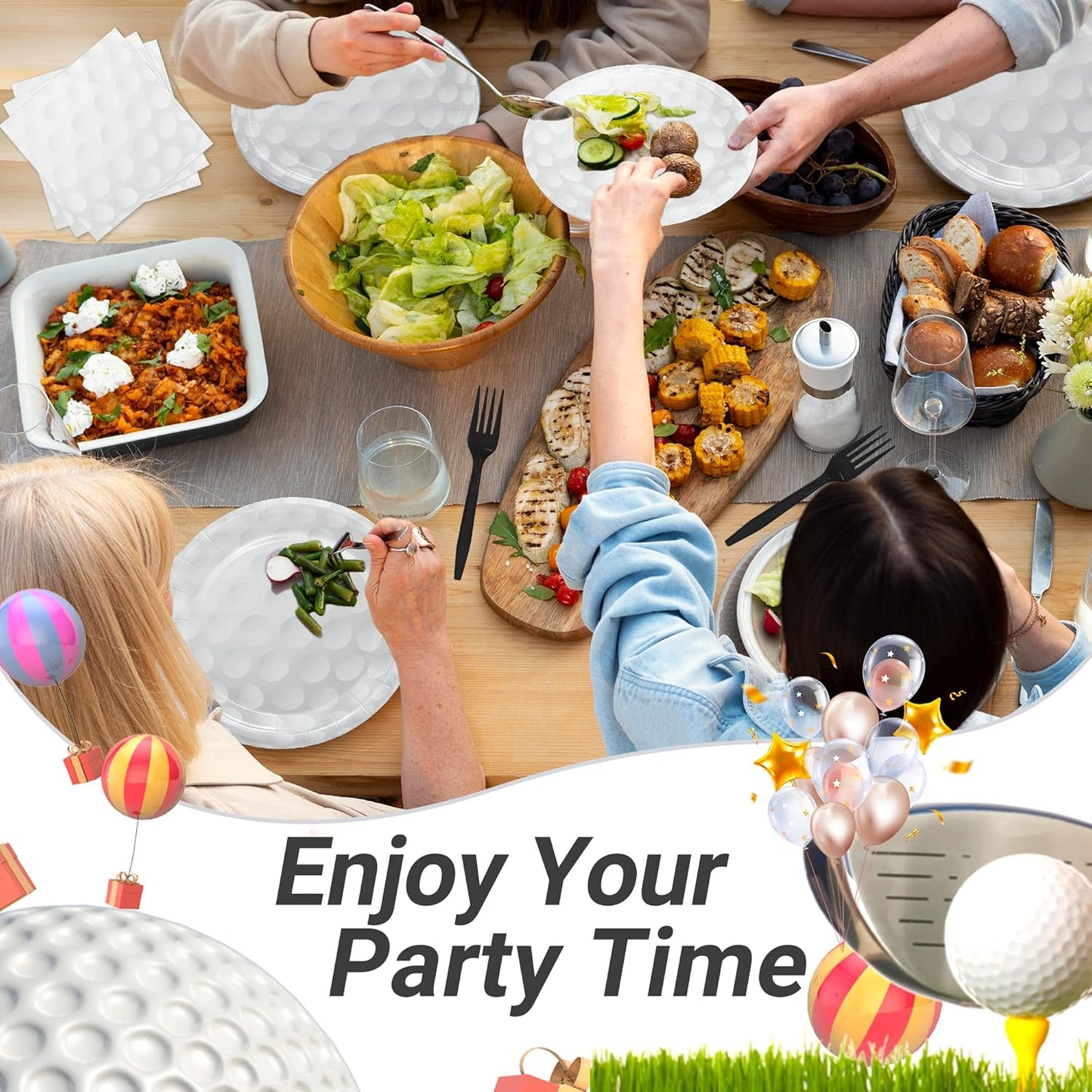 120 Pcs Golf Party Supplies Bundle Paper Plates Napkins Forks Golf Party Birthday Decorations For Kids Serves 30