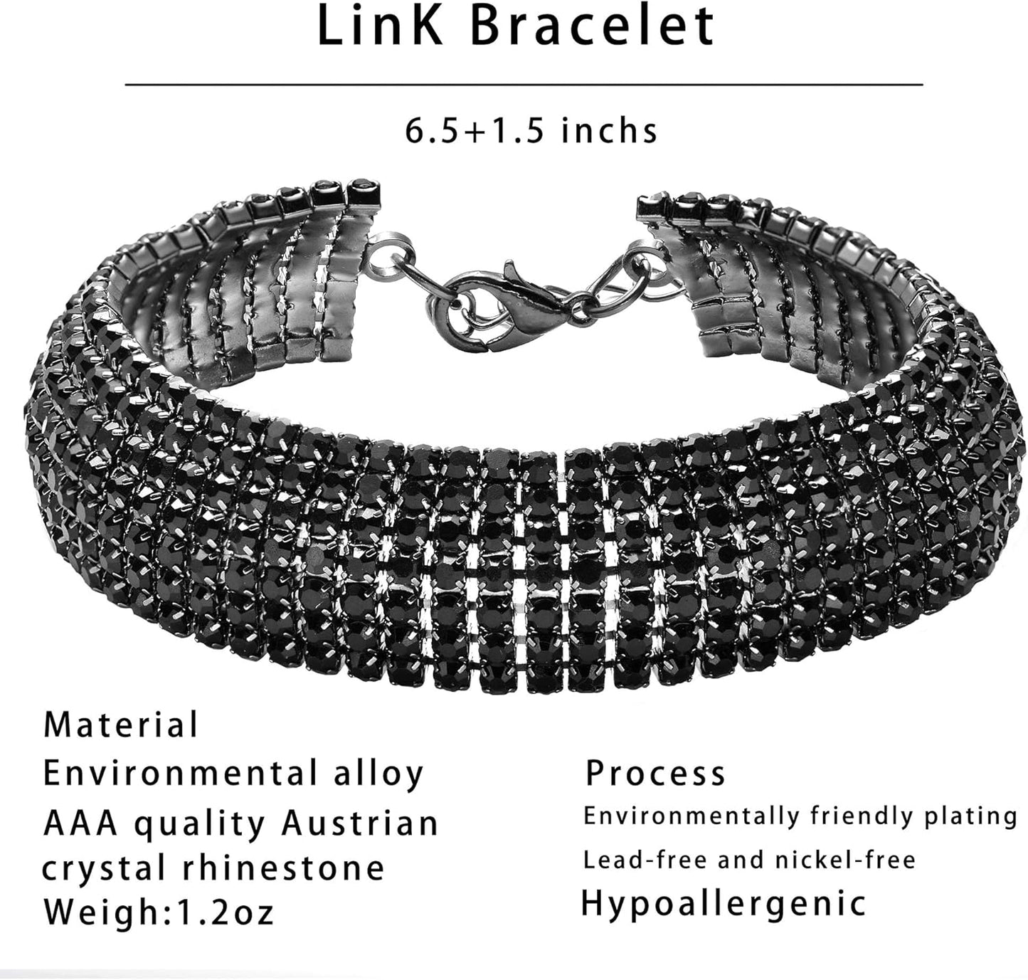 3/4 Pieces Women Jewelry Set Rhinestone Tiara Crown Necklace Bangle Bracelet Artificial Crystal Teardrop Dangle Earrings and Artificial Rhinestone Handbag for Wedding Party