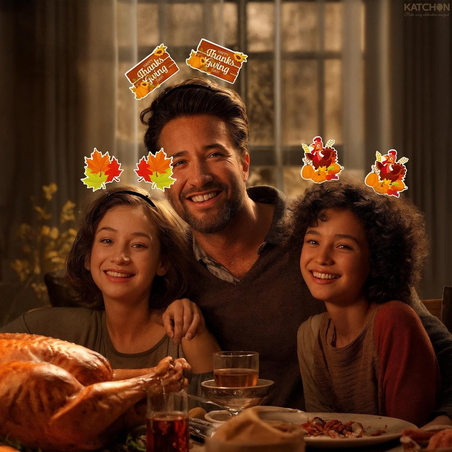 KatchOn, Thanksgiving Headbands - Pack of 18 | Turkey Headbands Thanksgiving Party Favors | Thanks Giving Decorations, Turkey Photo Booth Props | Harvest Party Favors