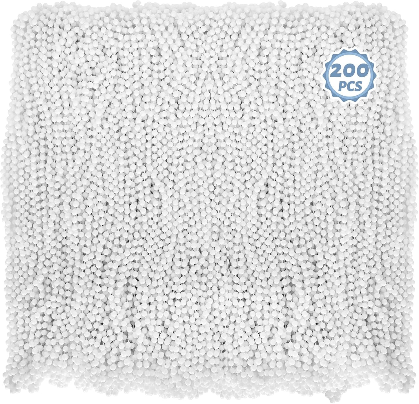 200 PCS Beaded Necklace, 33" Mardi Gras Beads, White Bead Necklace Bulk, Mardi Gras Party Costume Accessories Parade Throws Beads Bulk for Wedding Pirate Baby Shower Party Favors Supplies Decor