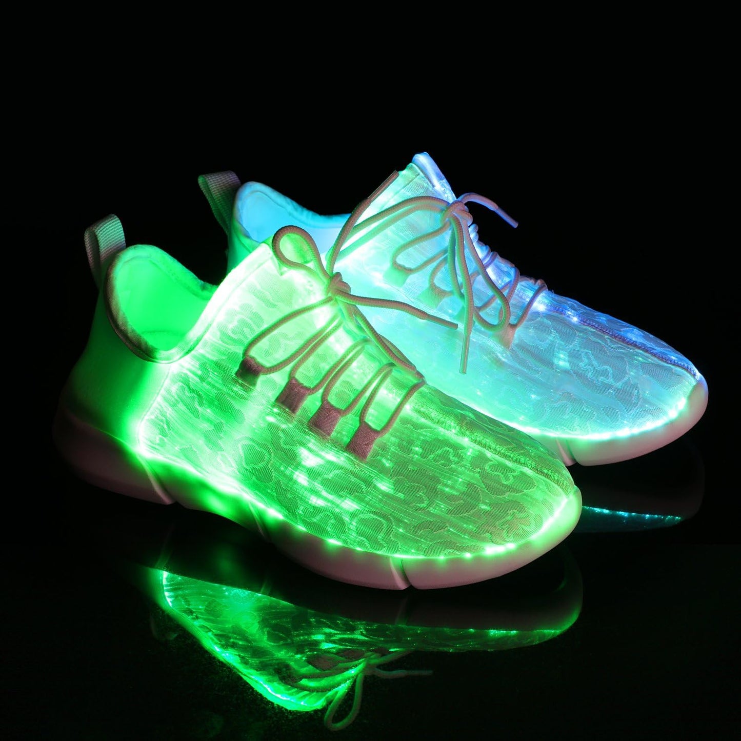 Shinmax LED Light Up Shoes for Women Men, USB Rechargeable Fiber Optic Glowing Sneakers, Luminous Flashing Shoes for Dancing, Festivals, Parties